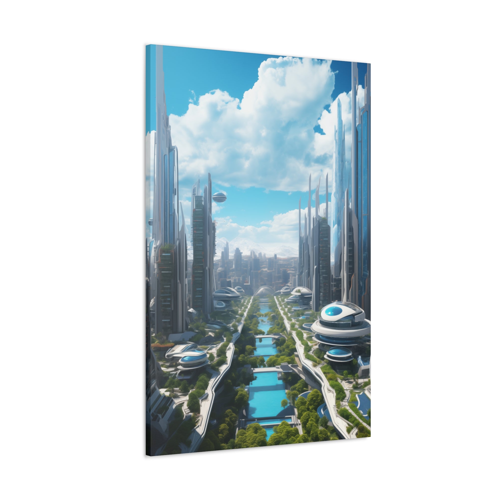 Futuristic Eco City 3 Canvas Wall Art - SynthFrame