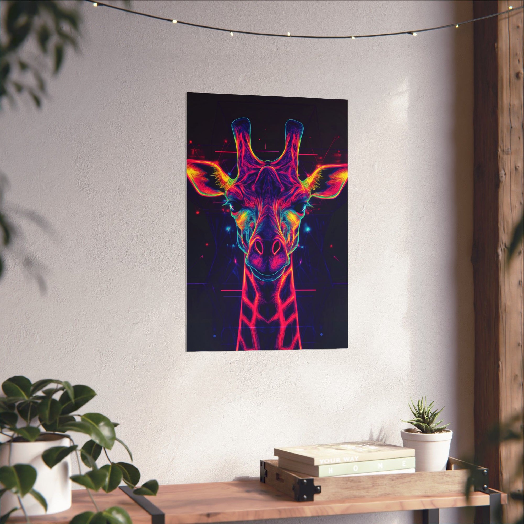 Neon Giraffe Poster