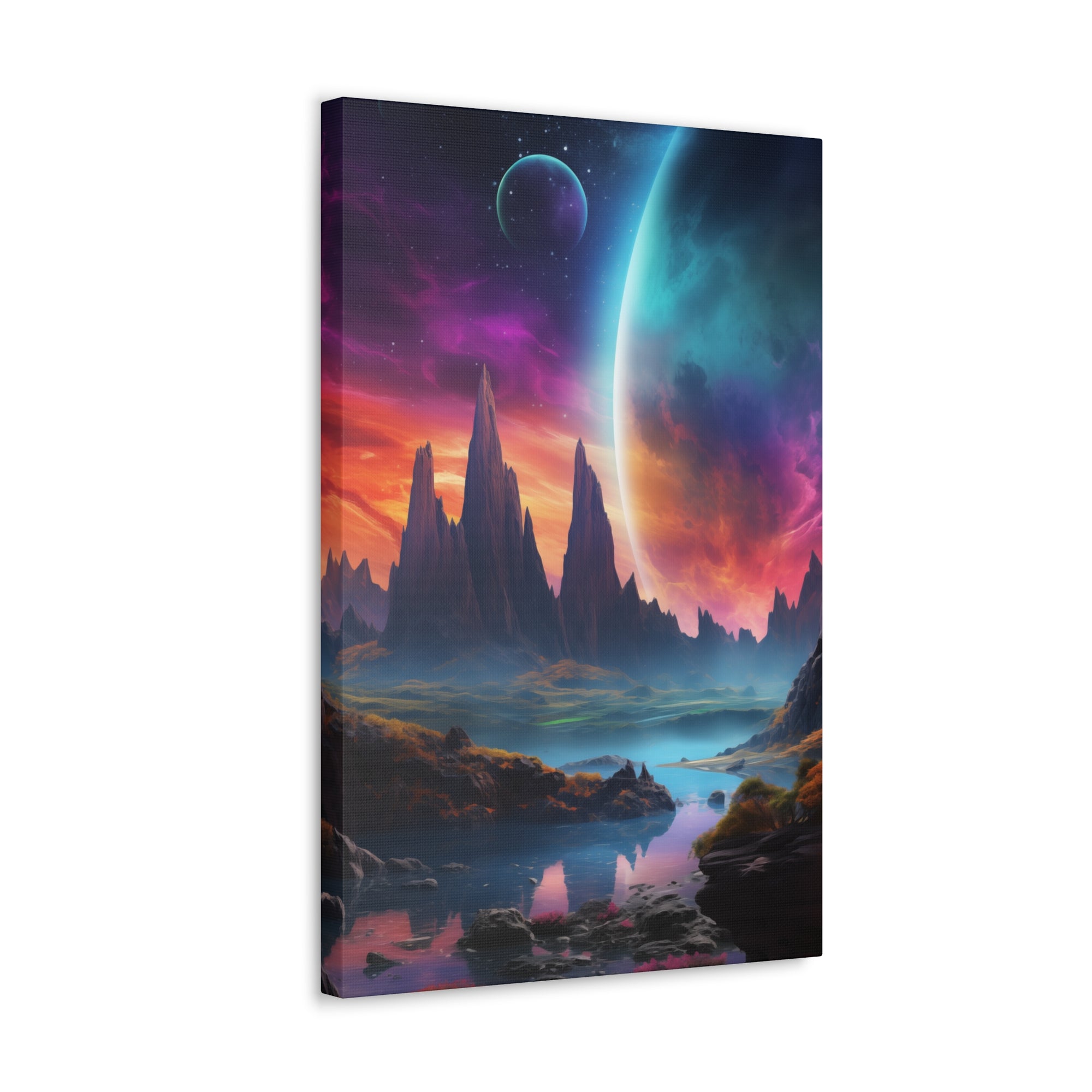 Vibrant Alien Planet 1 Canvas Wall Art - SynthFrame