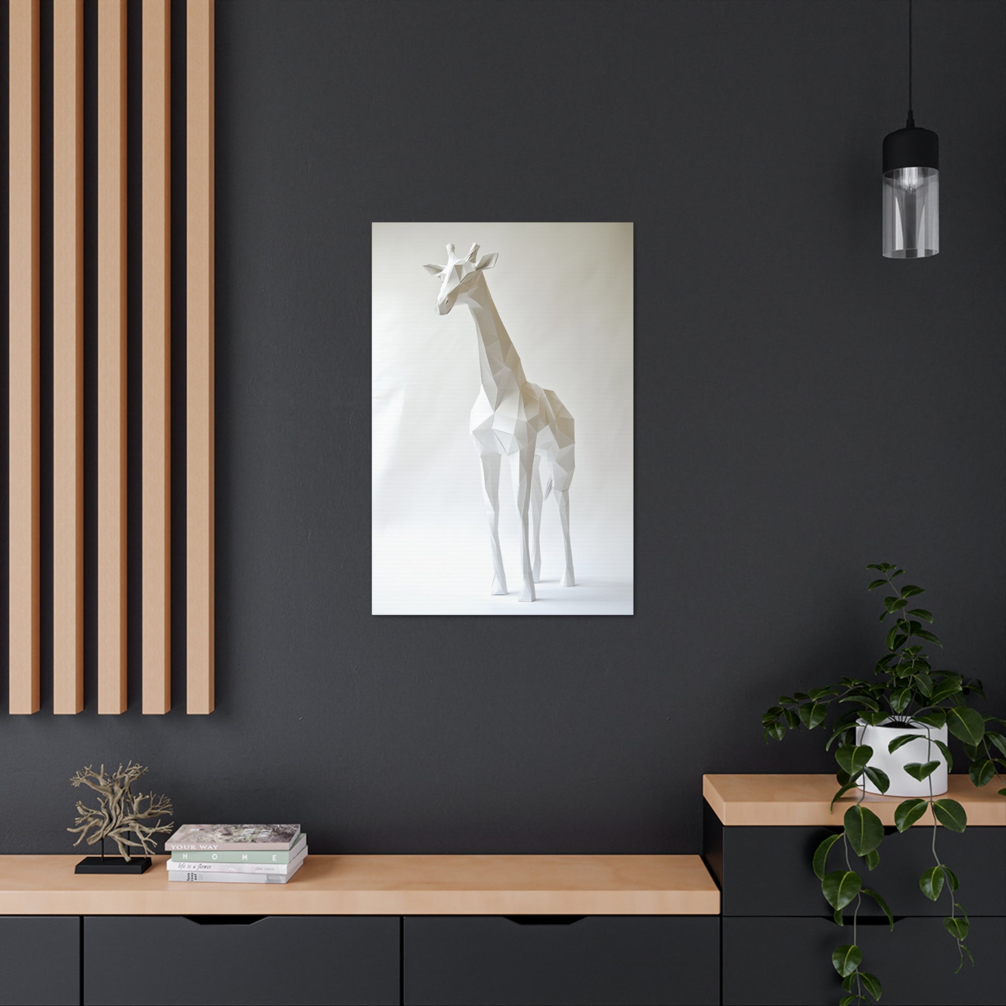 Folded Giraffe Canvas Wall Art - SynthFrame