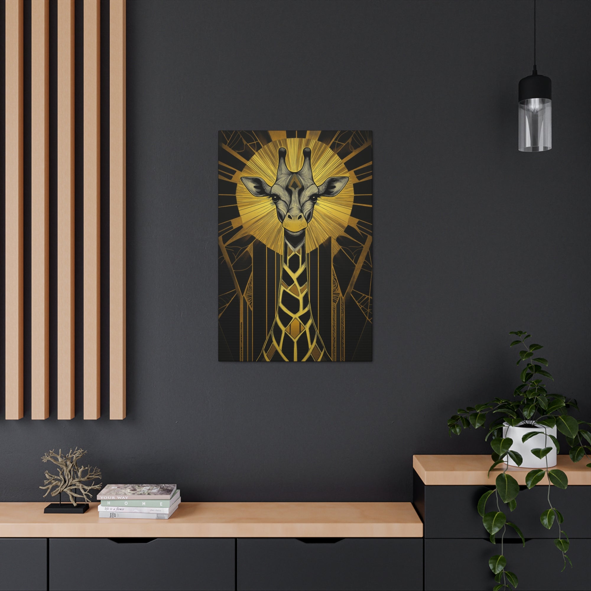 Gilded Giraffe Canvas Wall Art - SynthFrame