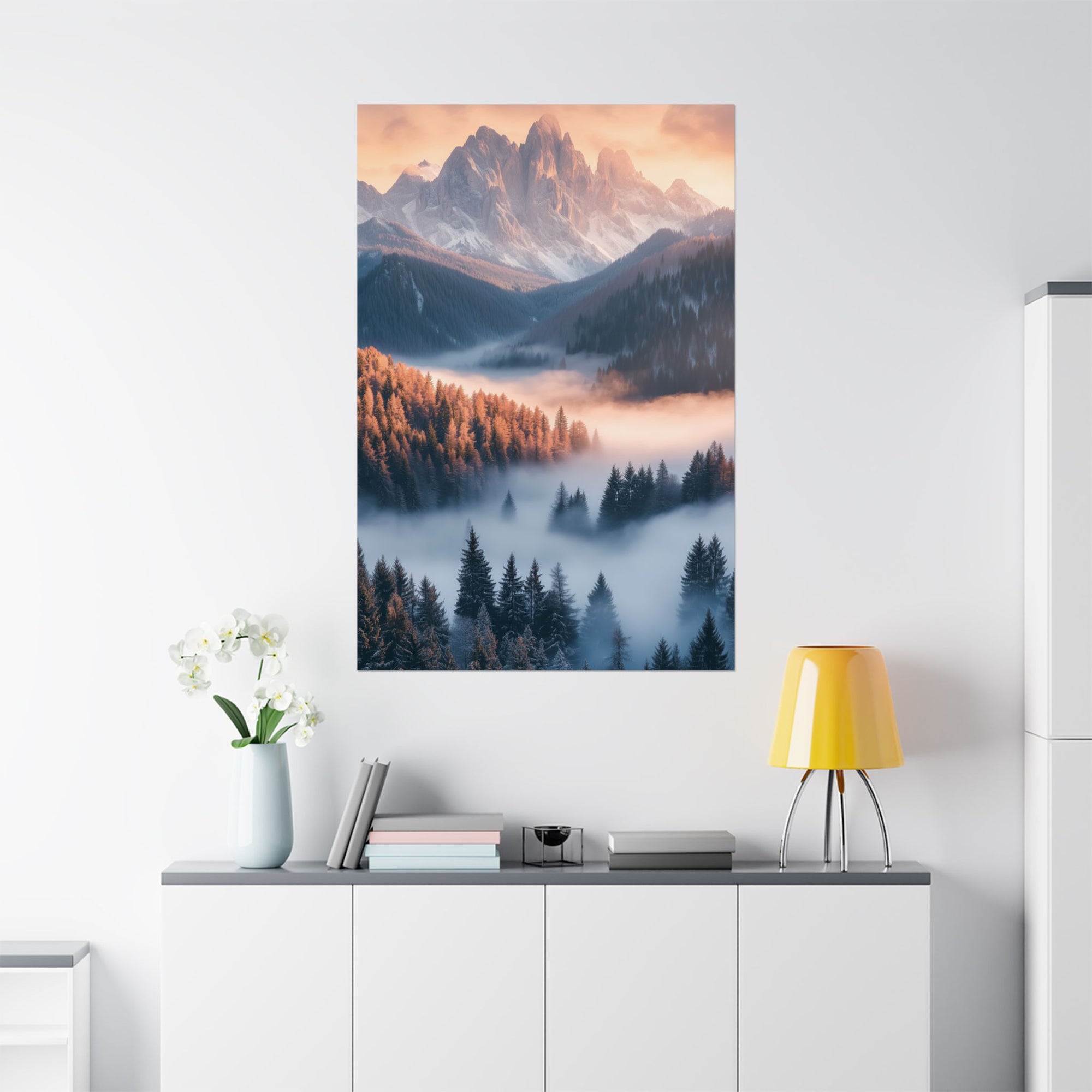 Misty Mountain Dreamscape Poster Wall Art - SynthFrame