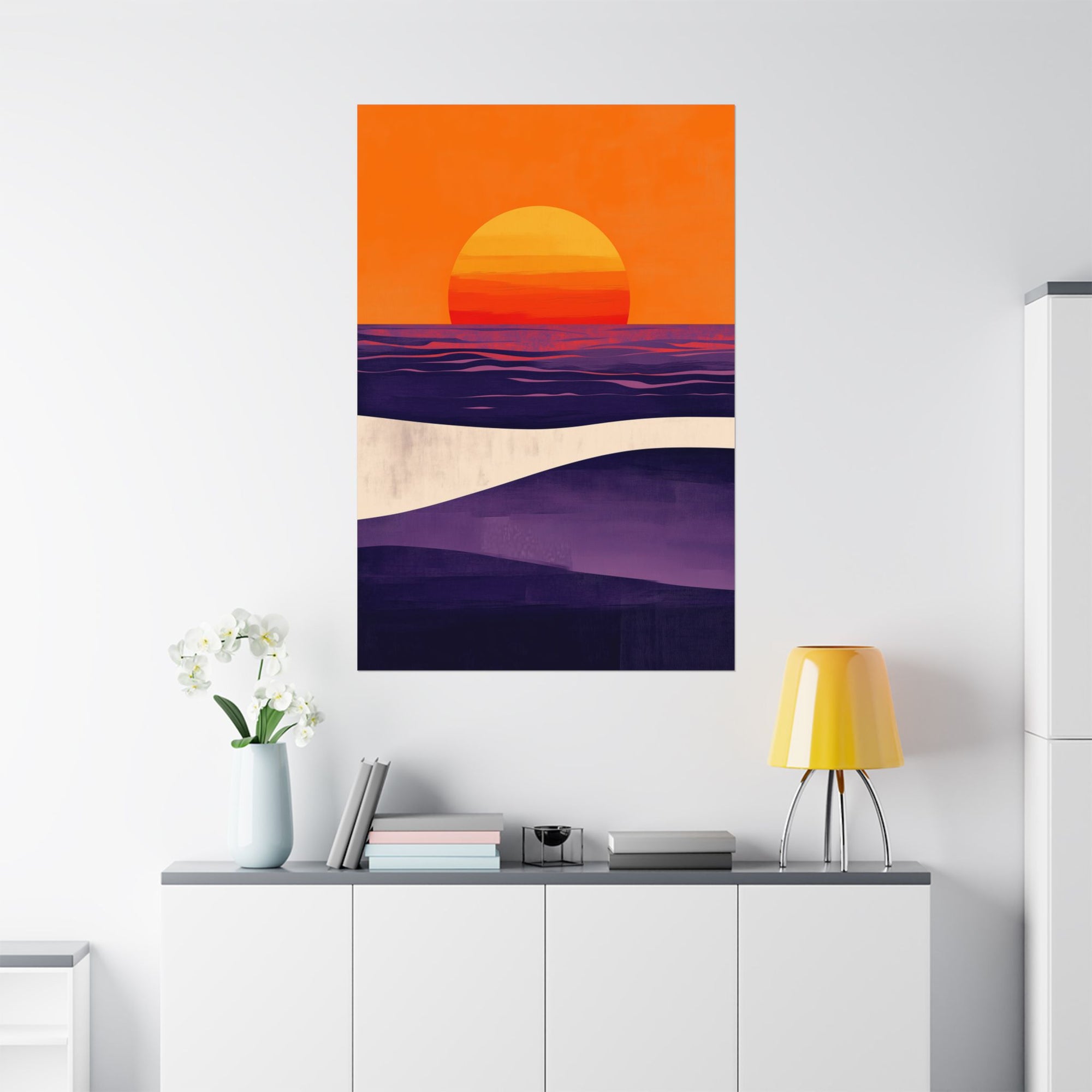 Abstract Coastal Sunset Poster Wall Art - SynthFrame