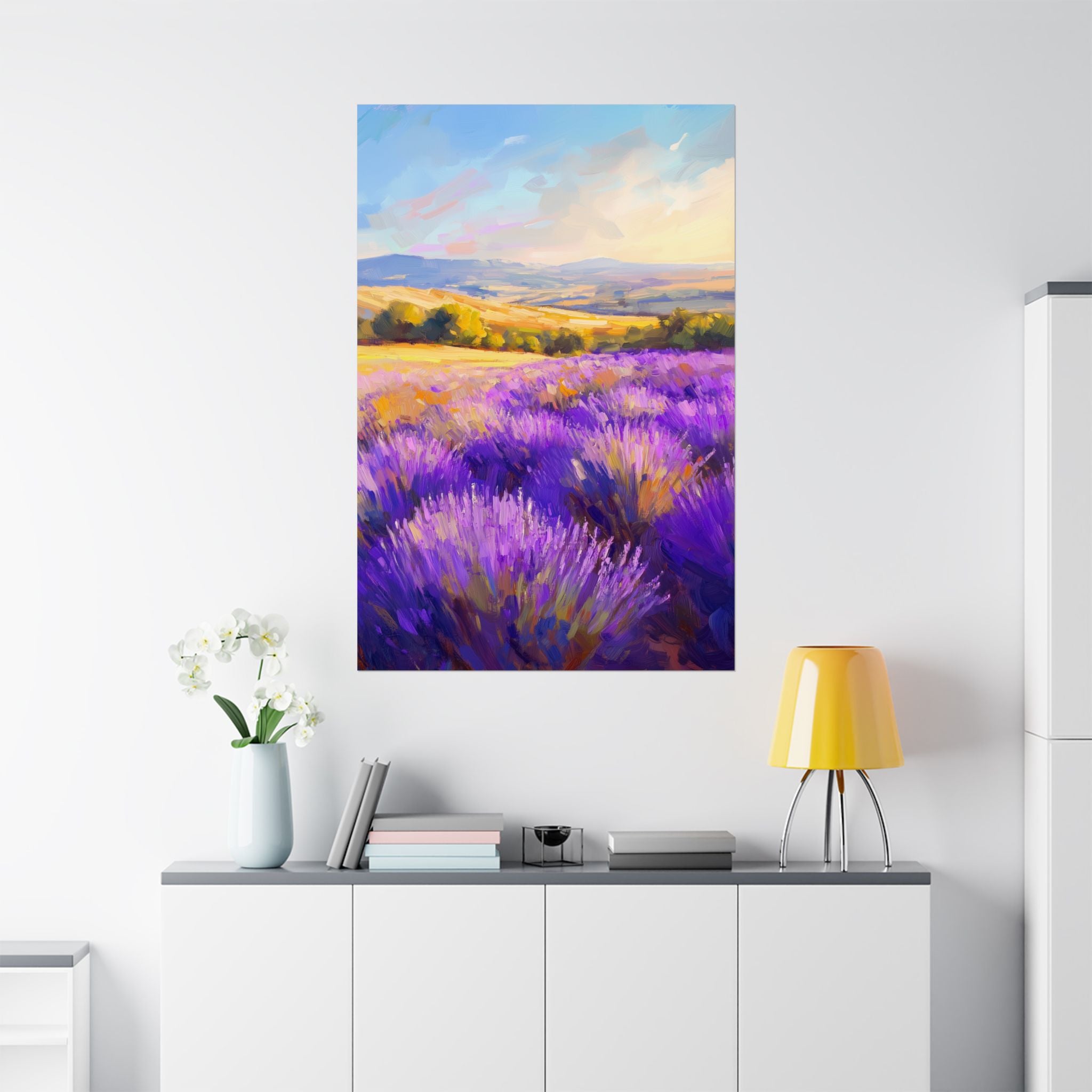 Impressionist Lavender Fields Poster Wall Art - SynthFrame