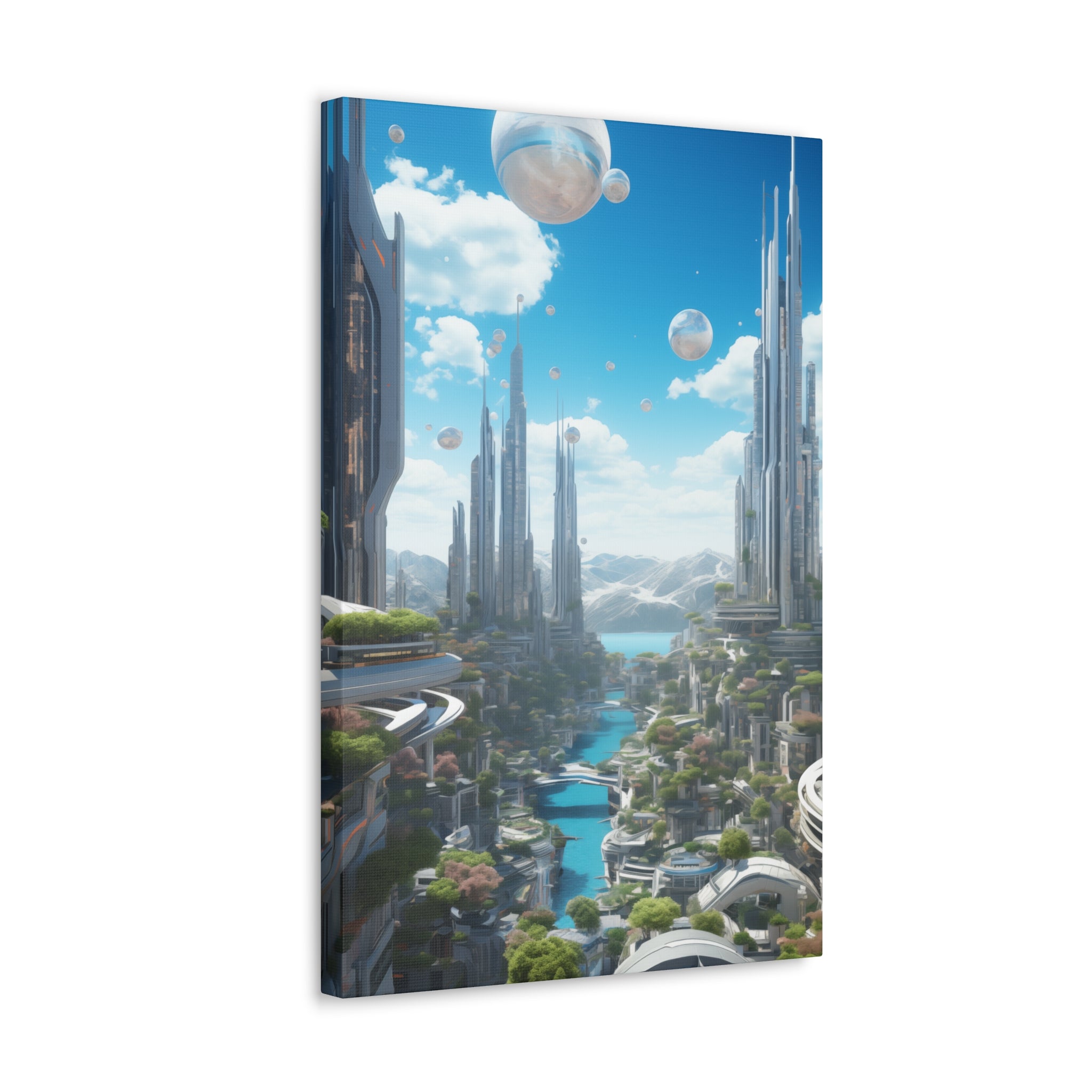 Futuristic Eco City 5 Canvas Wall Art - SynthFrame