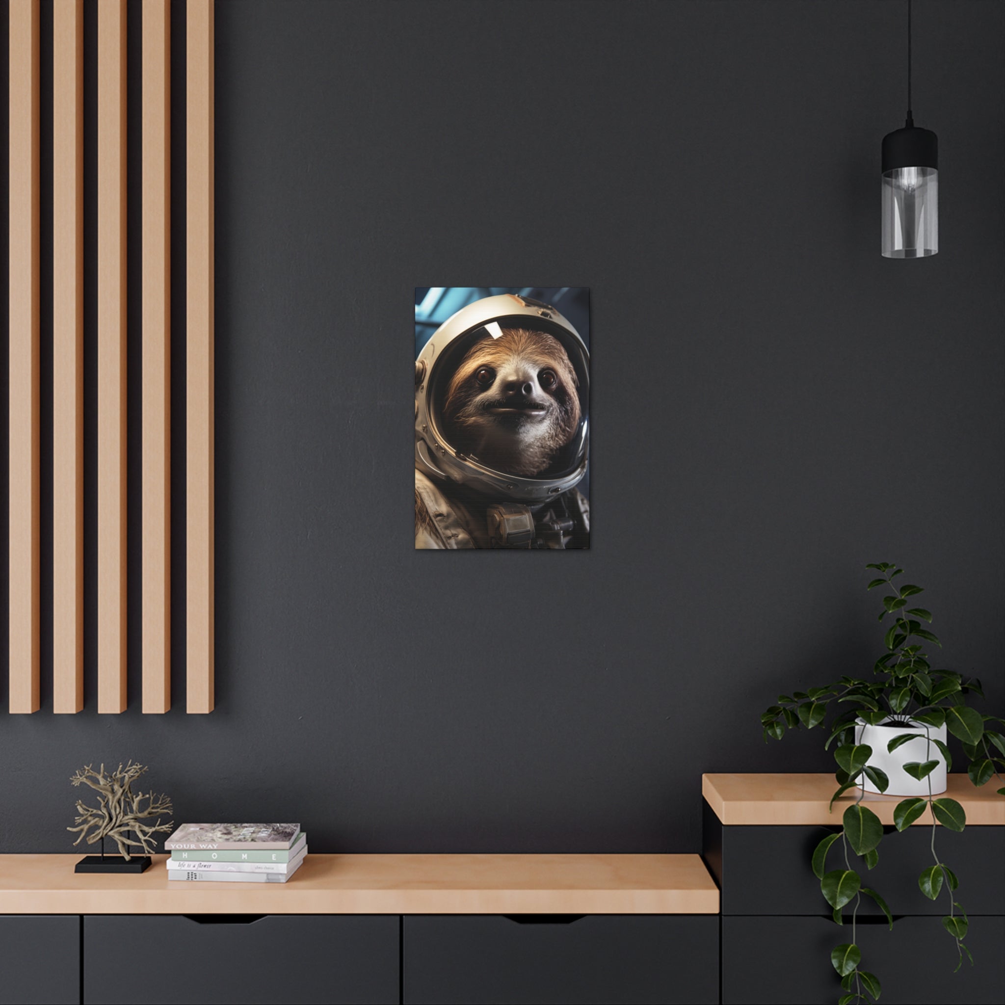 AstroSloth 1 Canvas Wall Art - SynthFrame