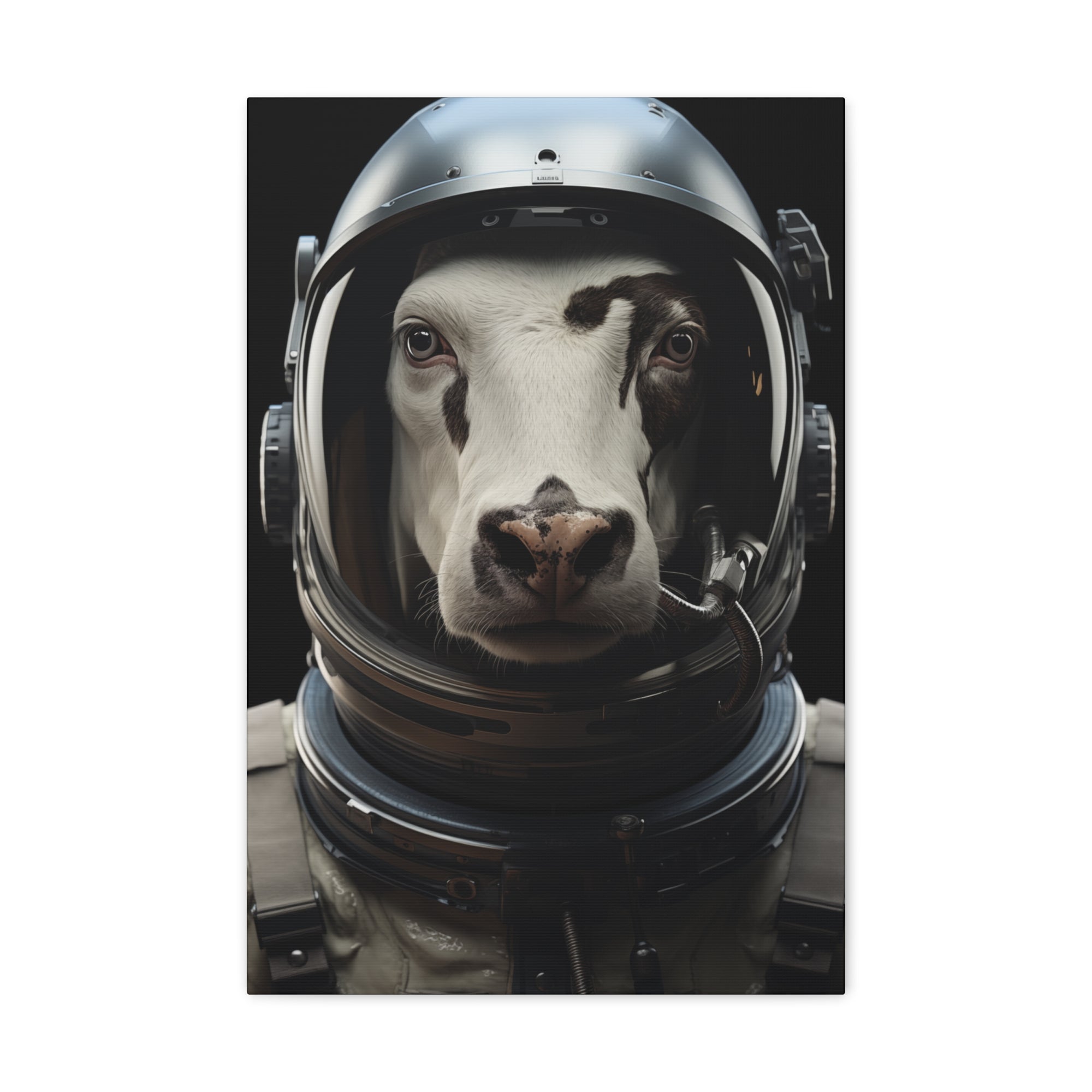 AstroCow 1 Canvas Wall Art - SynthFrame