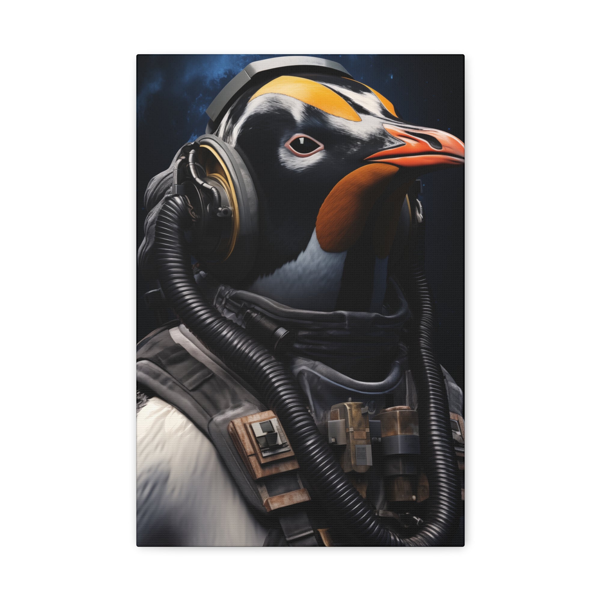 AstroPenguin 2 Canvas Wall Art - SynthFrame