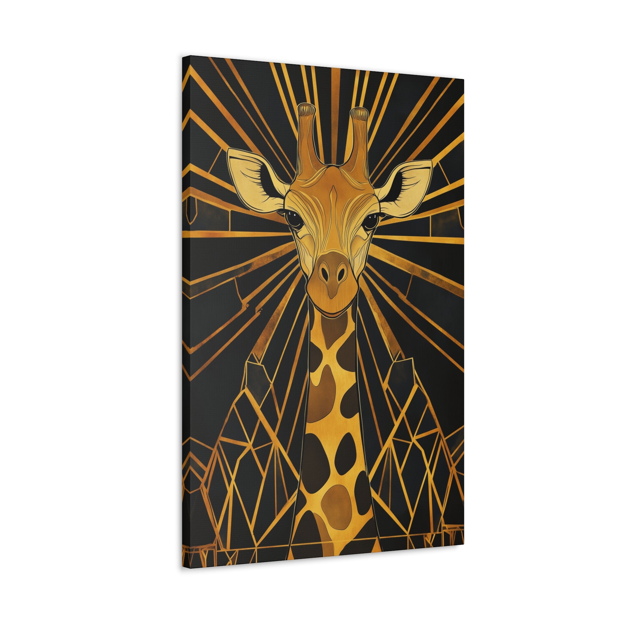 Gilded Giraffe Canvas Wall Art - SynthFrame