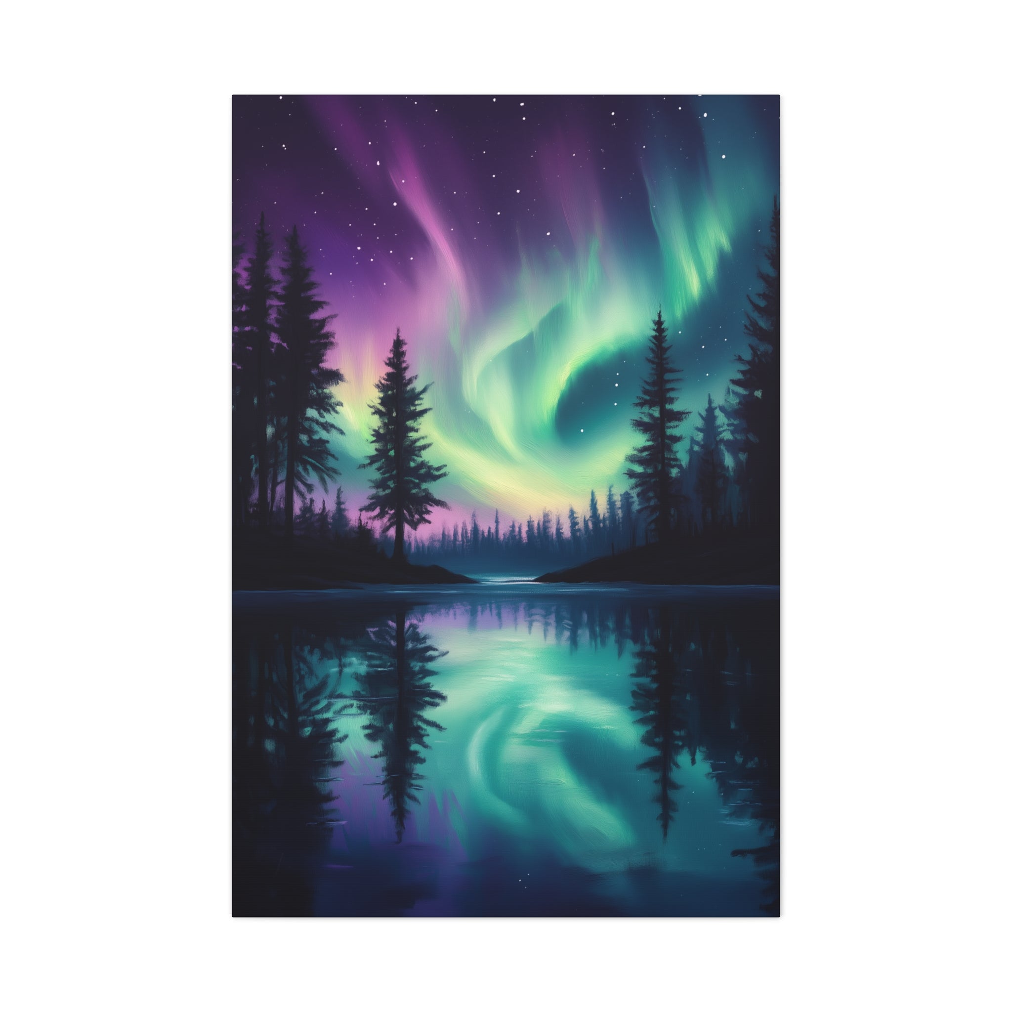 Northern Lights Wonder Canvas Wall Art - SynthFrame