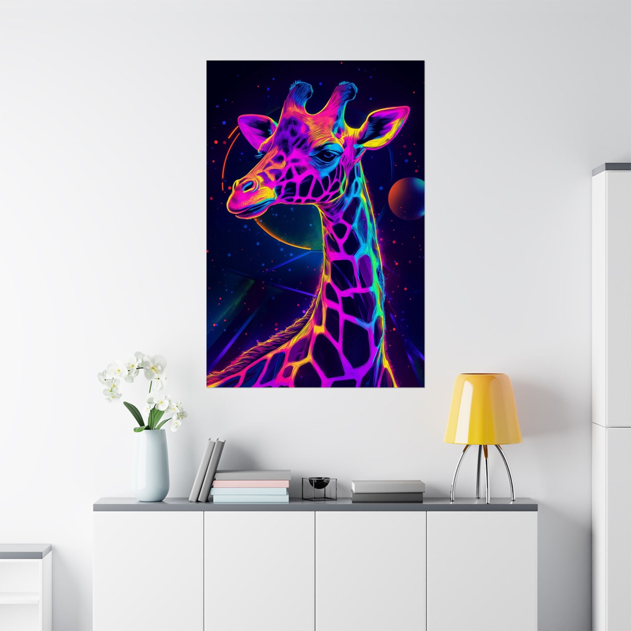 Neon Giraffe Poster