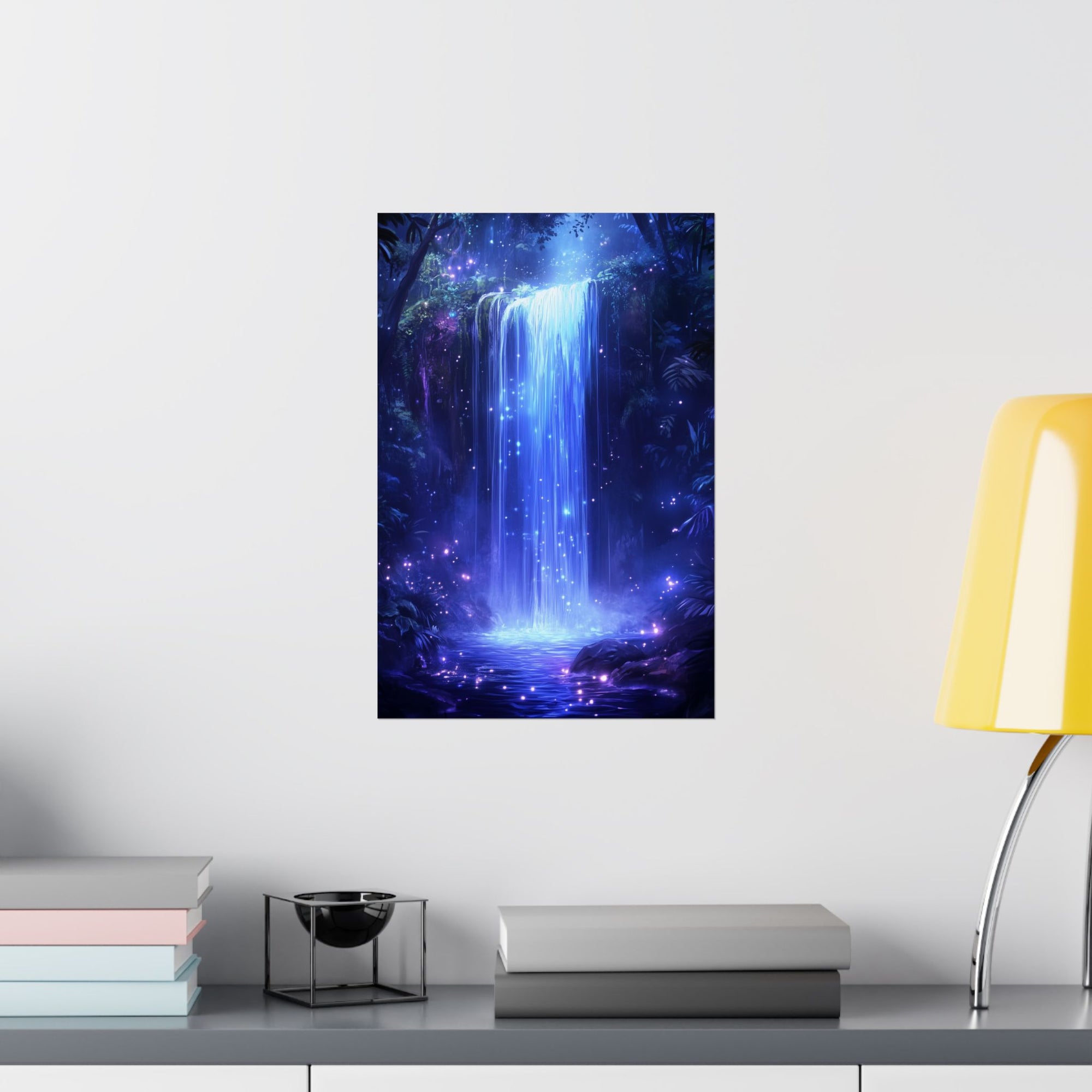 Enchanted Waterfall Oasis Poster Wall Art - SynthFrame