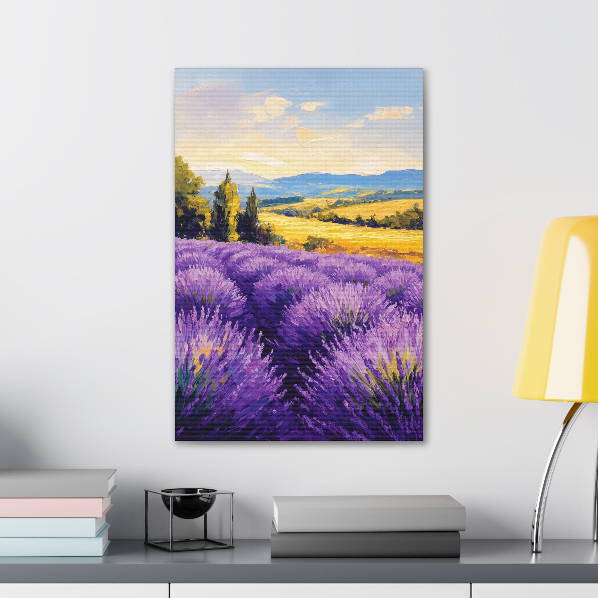 Impressionist Lavender Fields Canvas Wall Art - SynthFrame