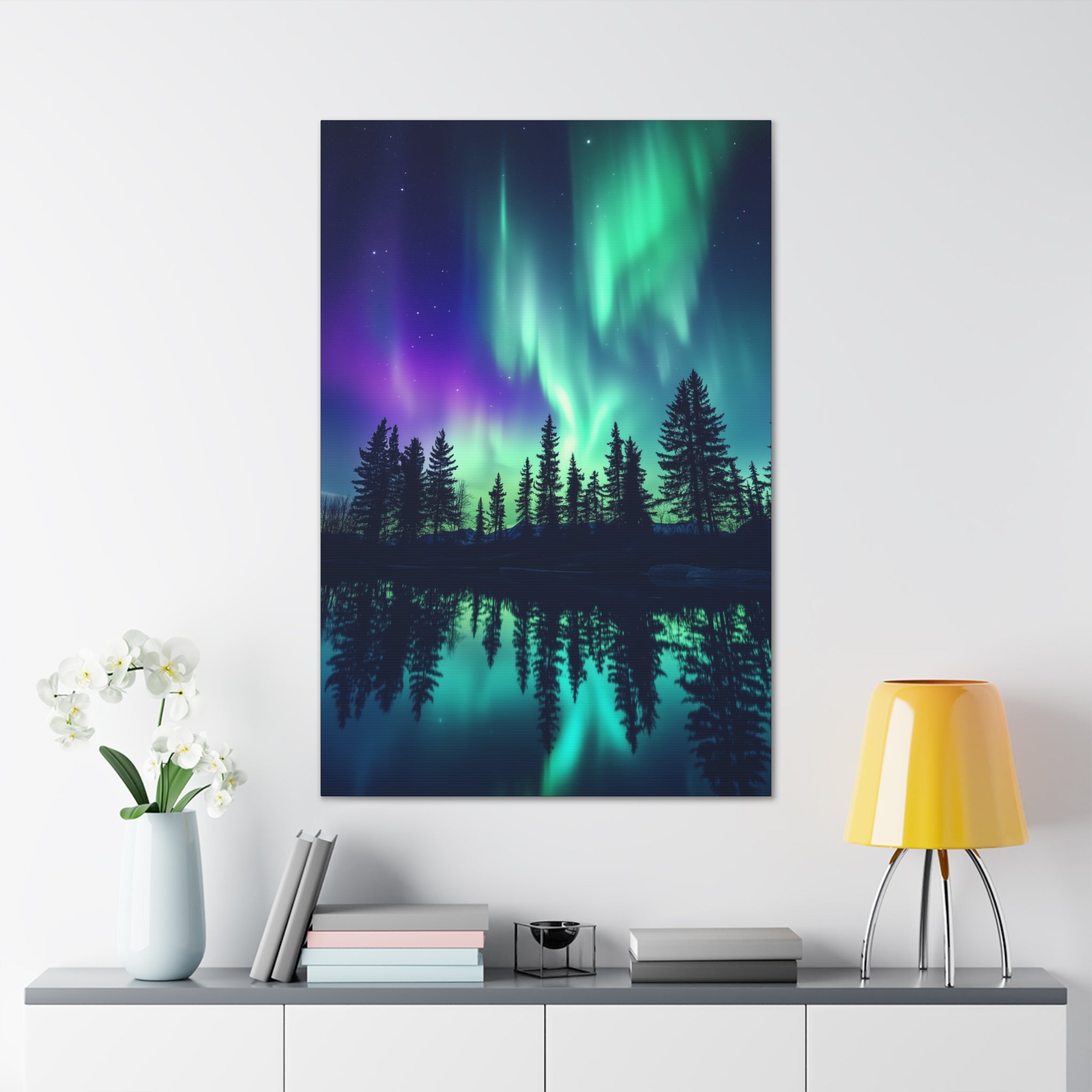 Northern Lights Wonder Canvas Wall Art - SynthFrame