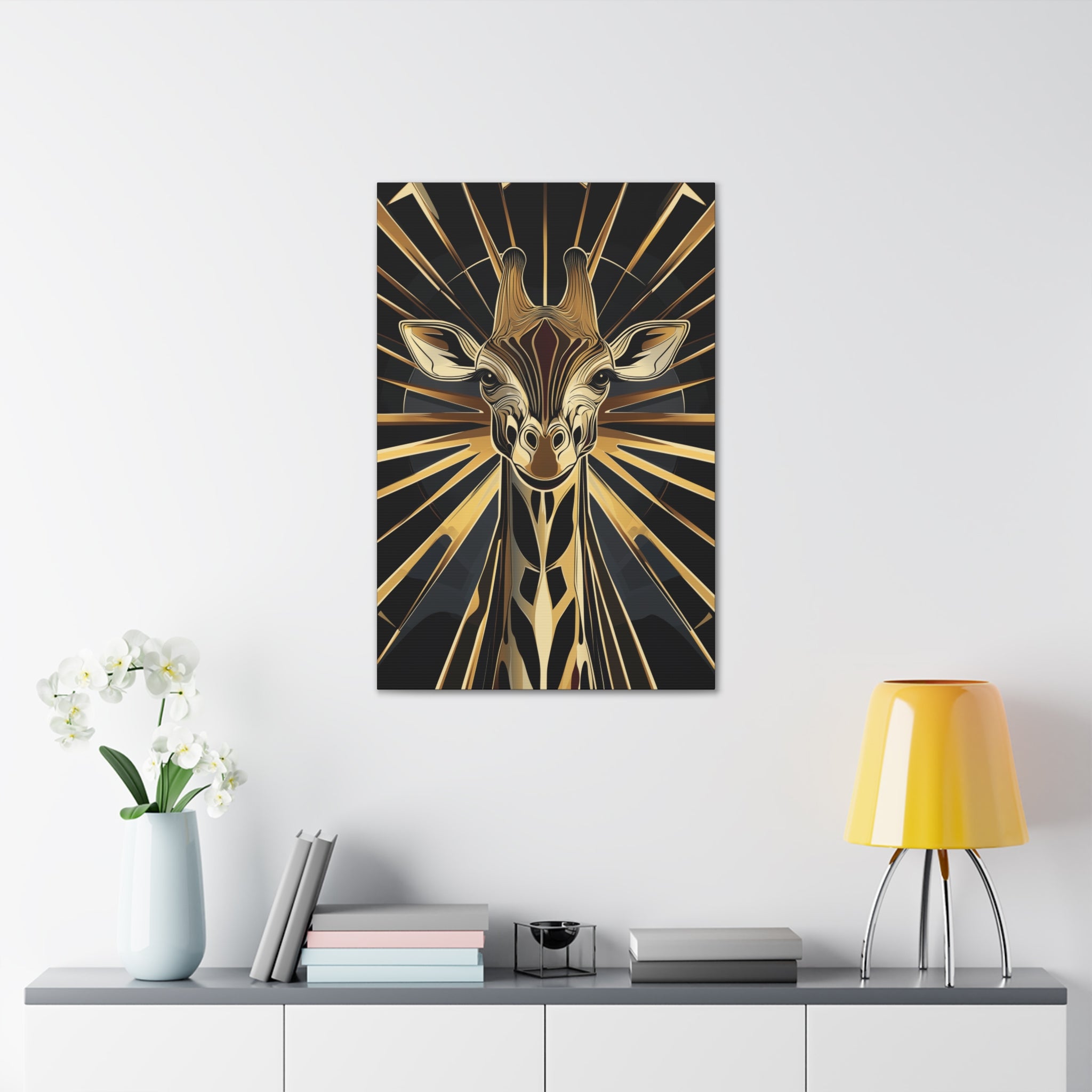 Gilded Giraffe Canvas Wall Art - SynthFrame