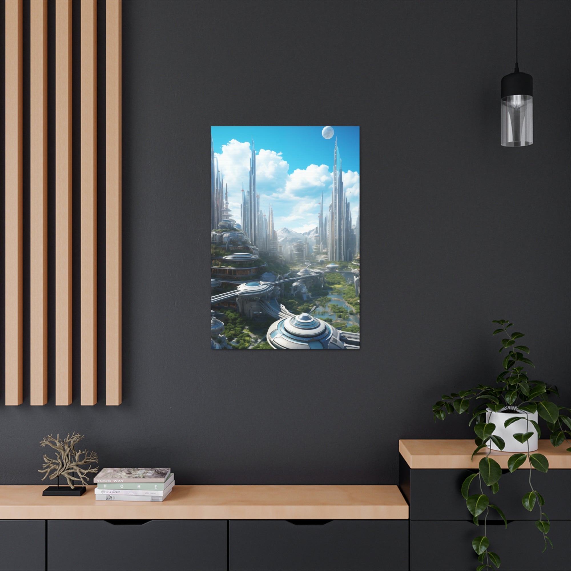 Futuristic Eco City 6 Canvas Wall Art - SynthFrame