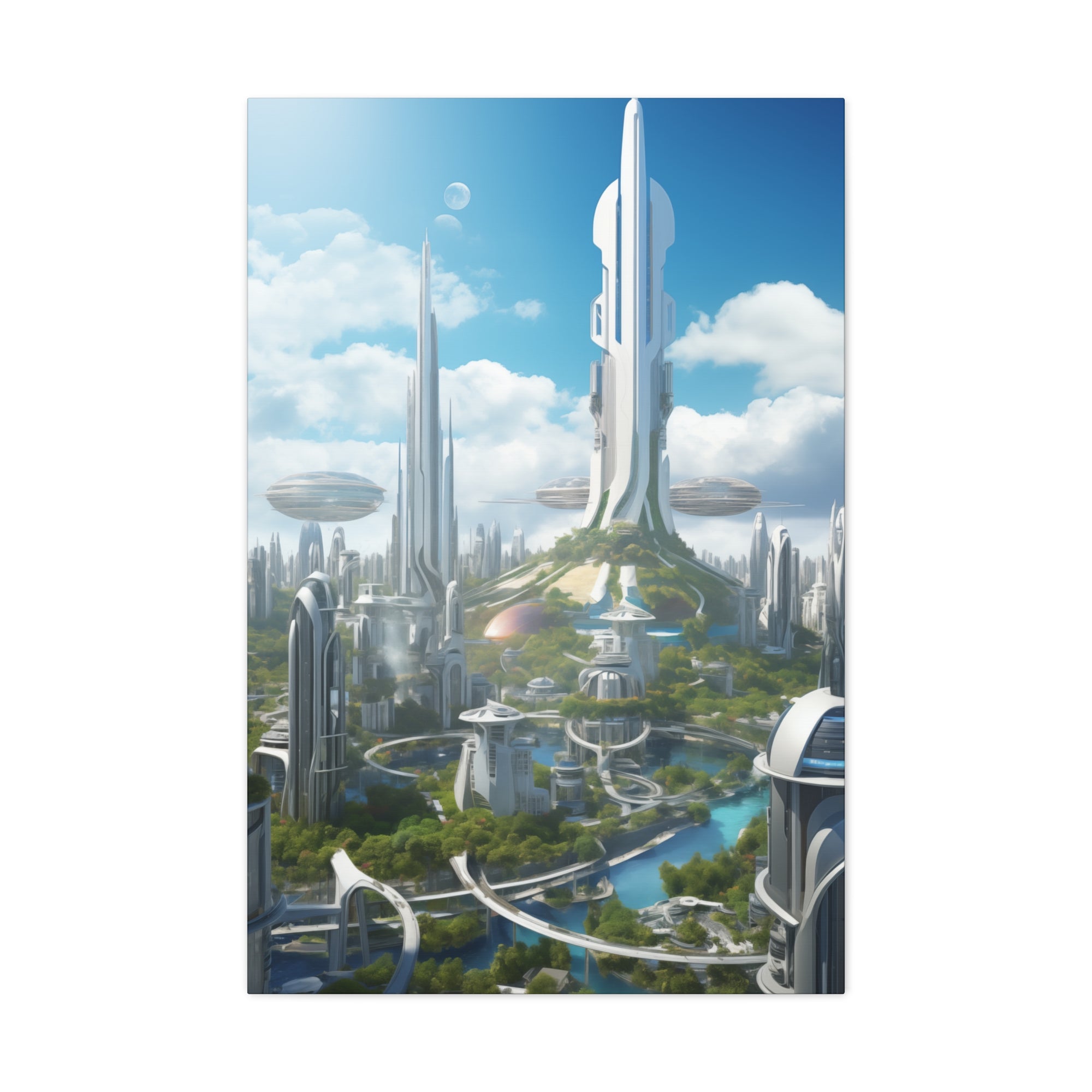 Futuristic Eco City 8 Canvas Wall Art - SynthFrame