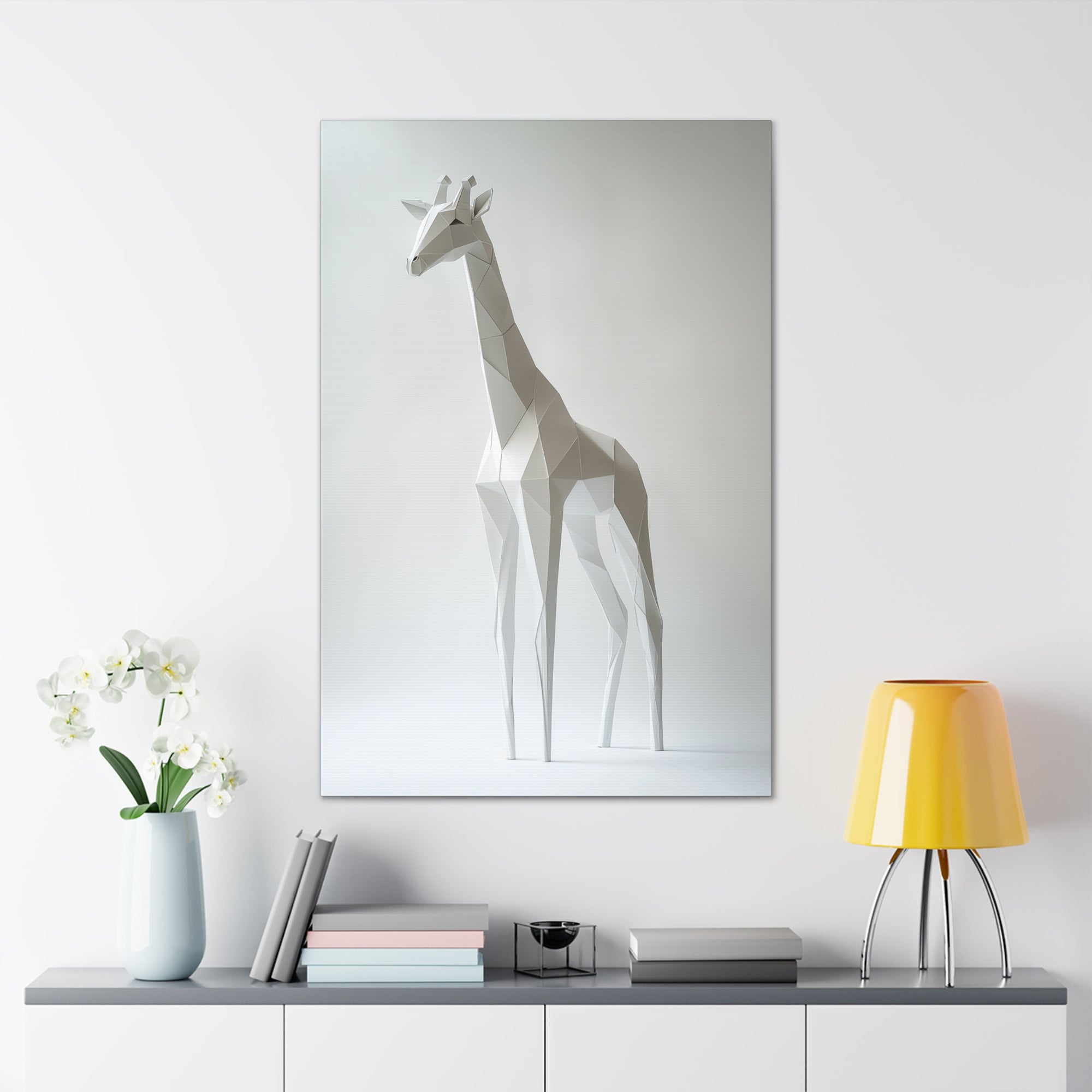 Folded Giraffe Canvas Wall Art - SynthFrame