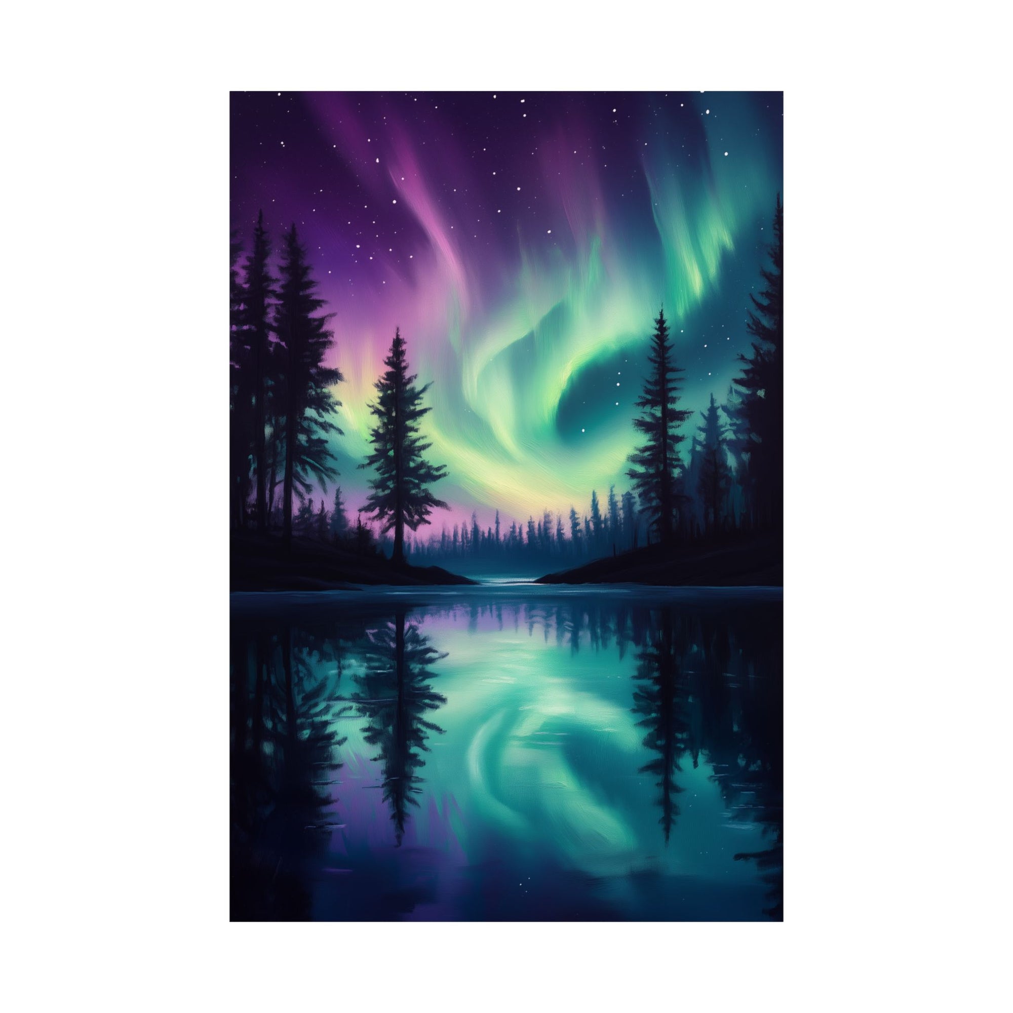 Northern Lights Wonder Poster Wall Art - SynthFrame