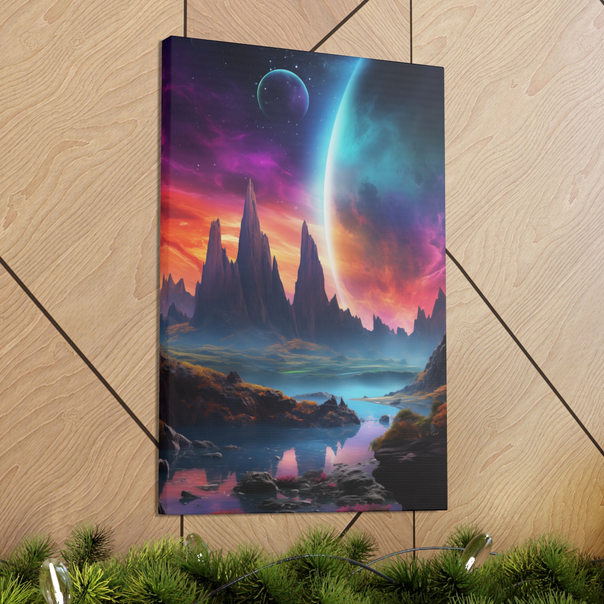 Vibrant Alien Planet 1 Canvas Wall Art - SynthFrame