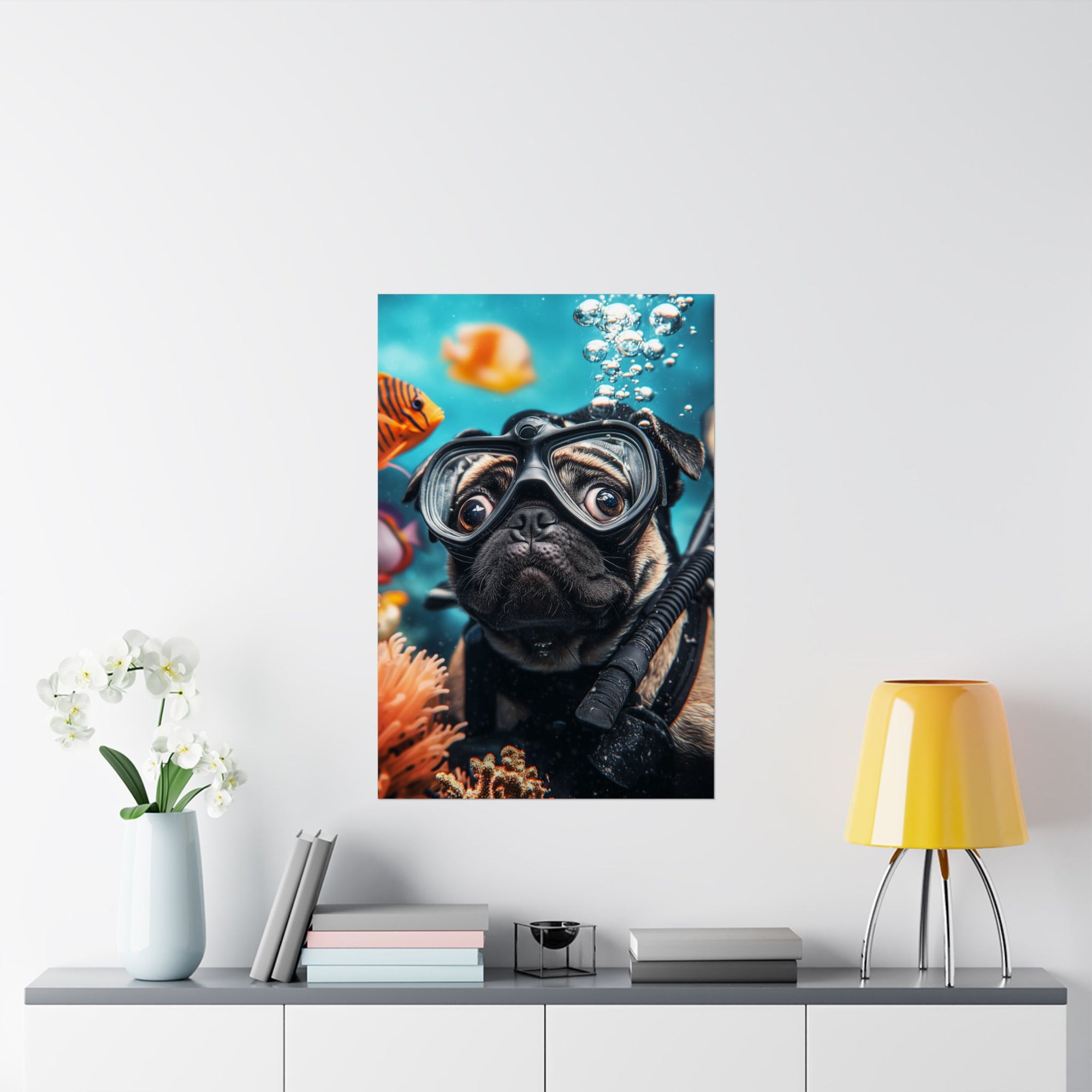 Underwater Pug Poster