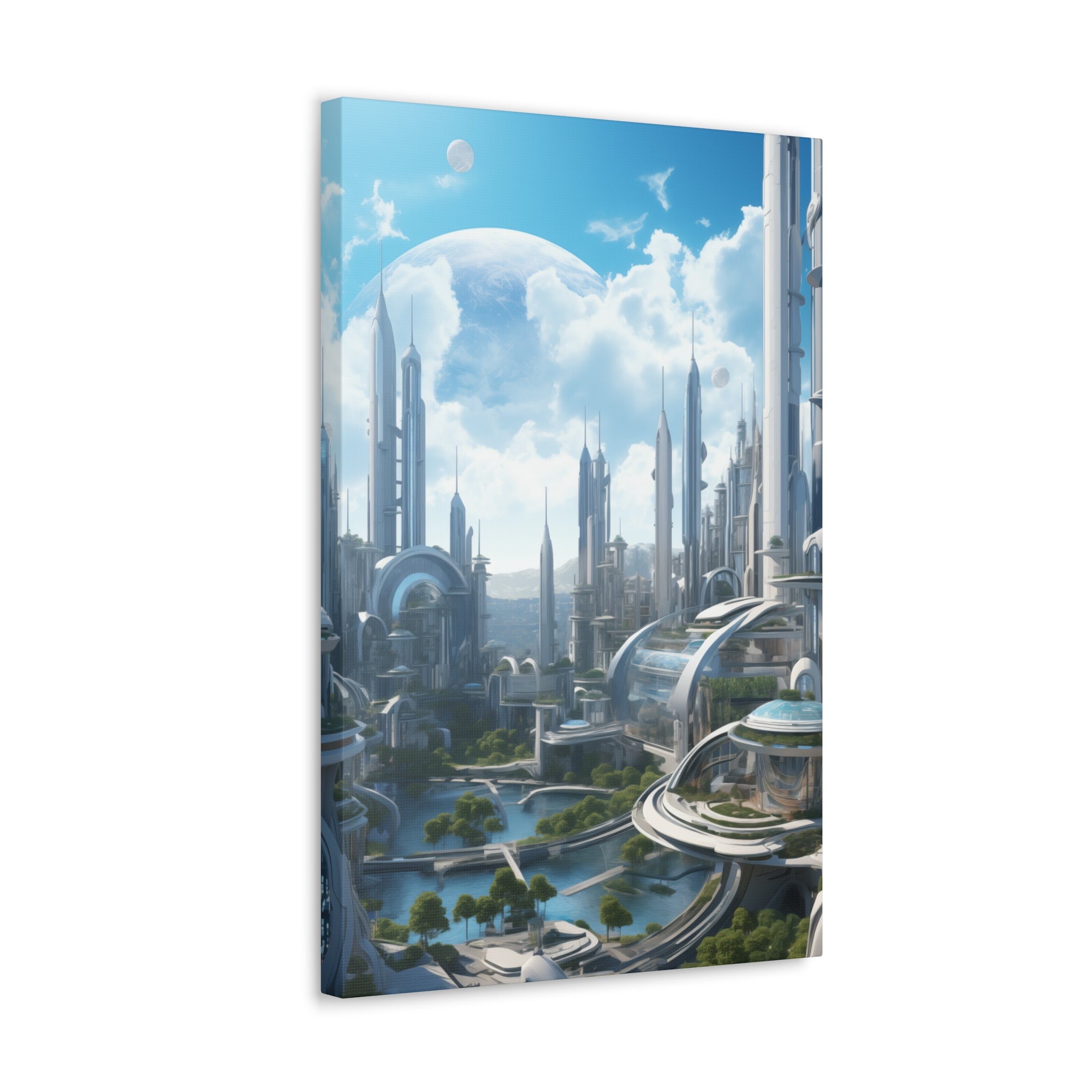 Futuristic Eco City 2 Canvas Wall Art - SynthFrame