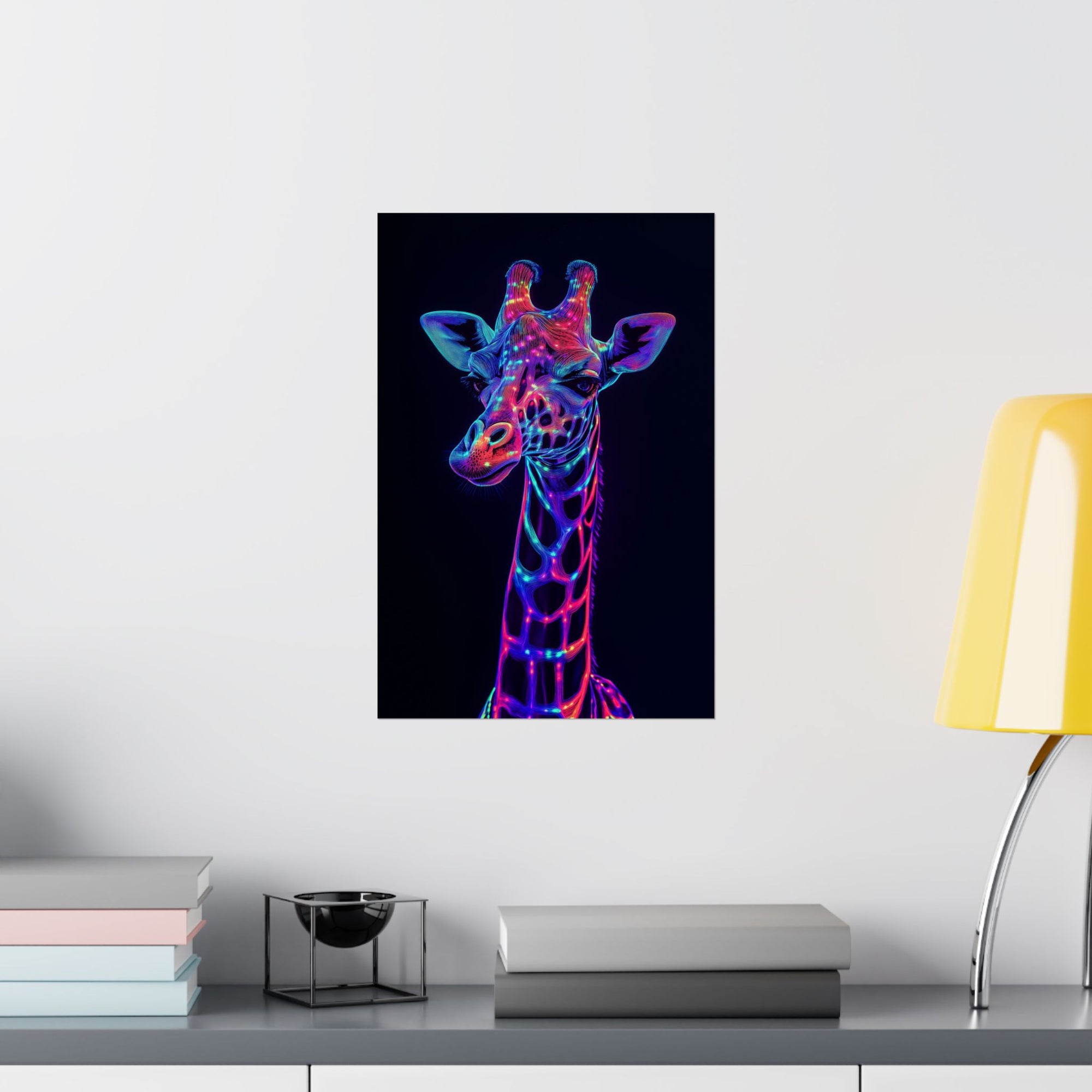 Neon Giraffe Poster