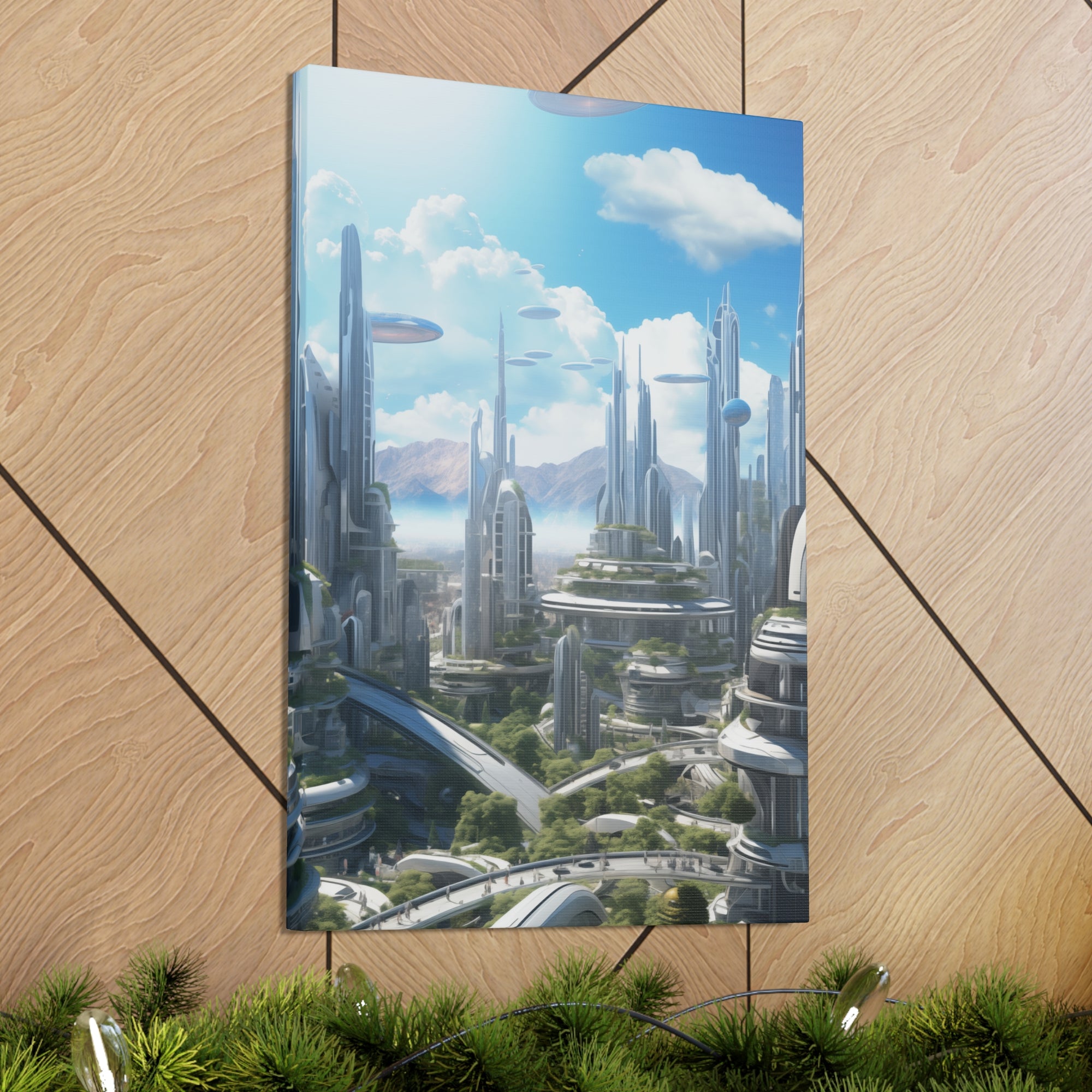 Futuristic Eco City 7 Canvas Wall Art - SynthFrame