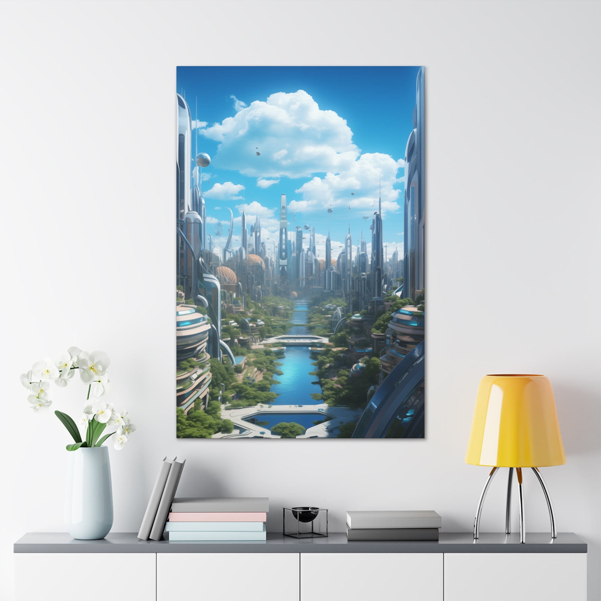 Futuristic Eco City 4 Canvas Wall Art - SynthFrame