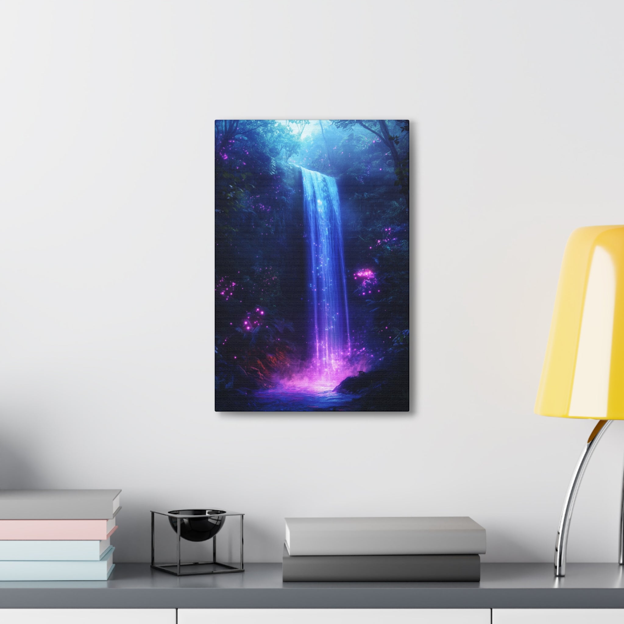 Enchanted Waterfall Oasis Canvas Wall Art - SynthFrame