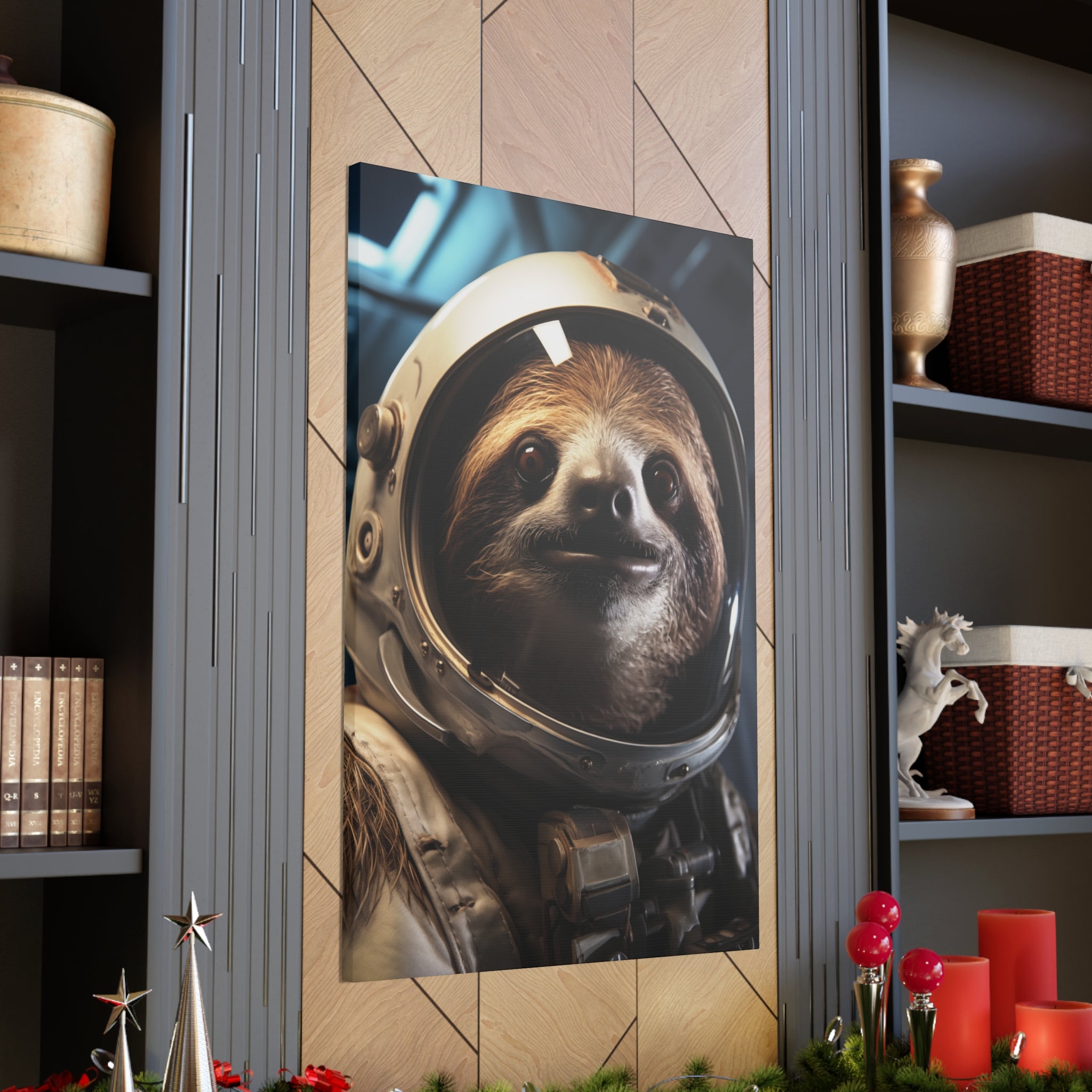 AstroSloth 1 Canvas Wall Art - SynthFrame