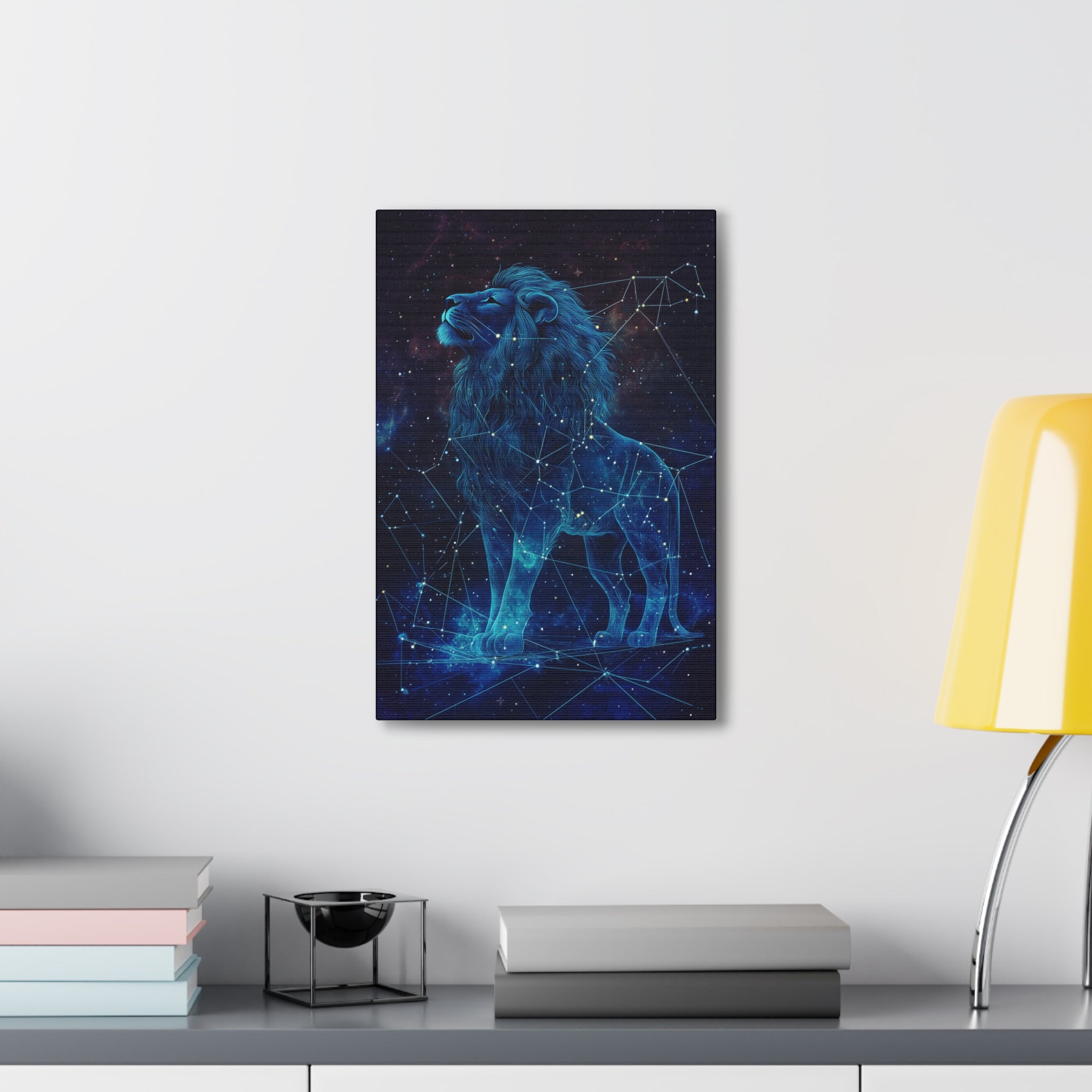 Constellation Lion Canvas Wall Art - SynthFrame