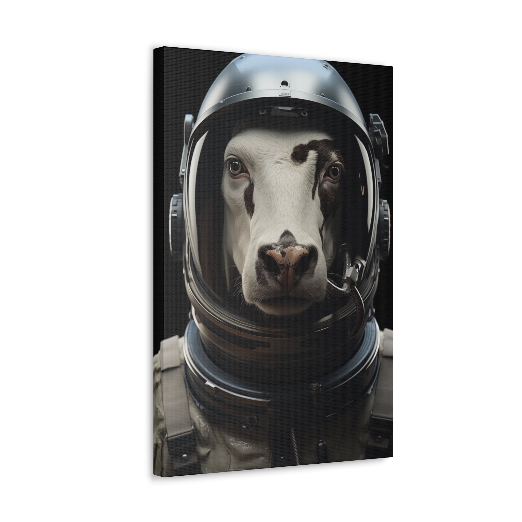 AstroCow 1 Canvas Wall Art - SynthFrame