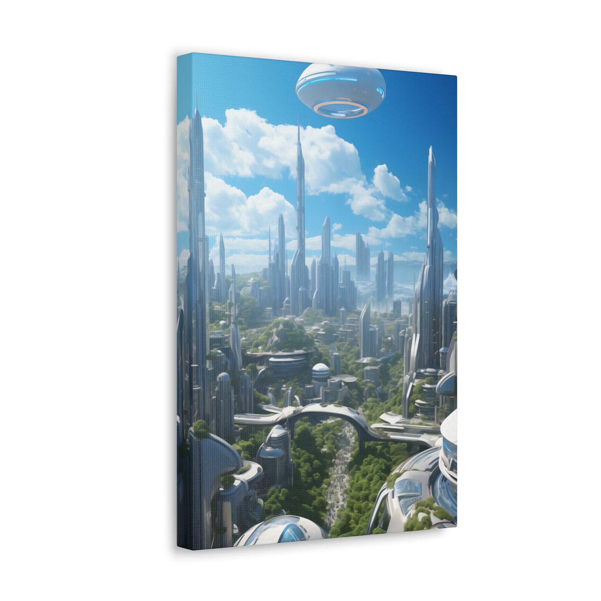 Futuristic Eco City 1 Canvas Wall Art - SynthFrame