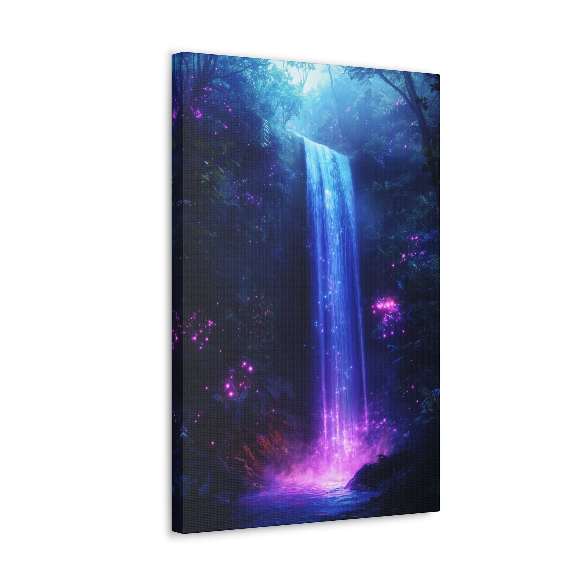 Enchanted Waterfall Oasis Canvas Wall Art - SynthFrame