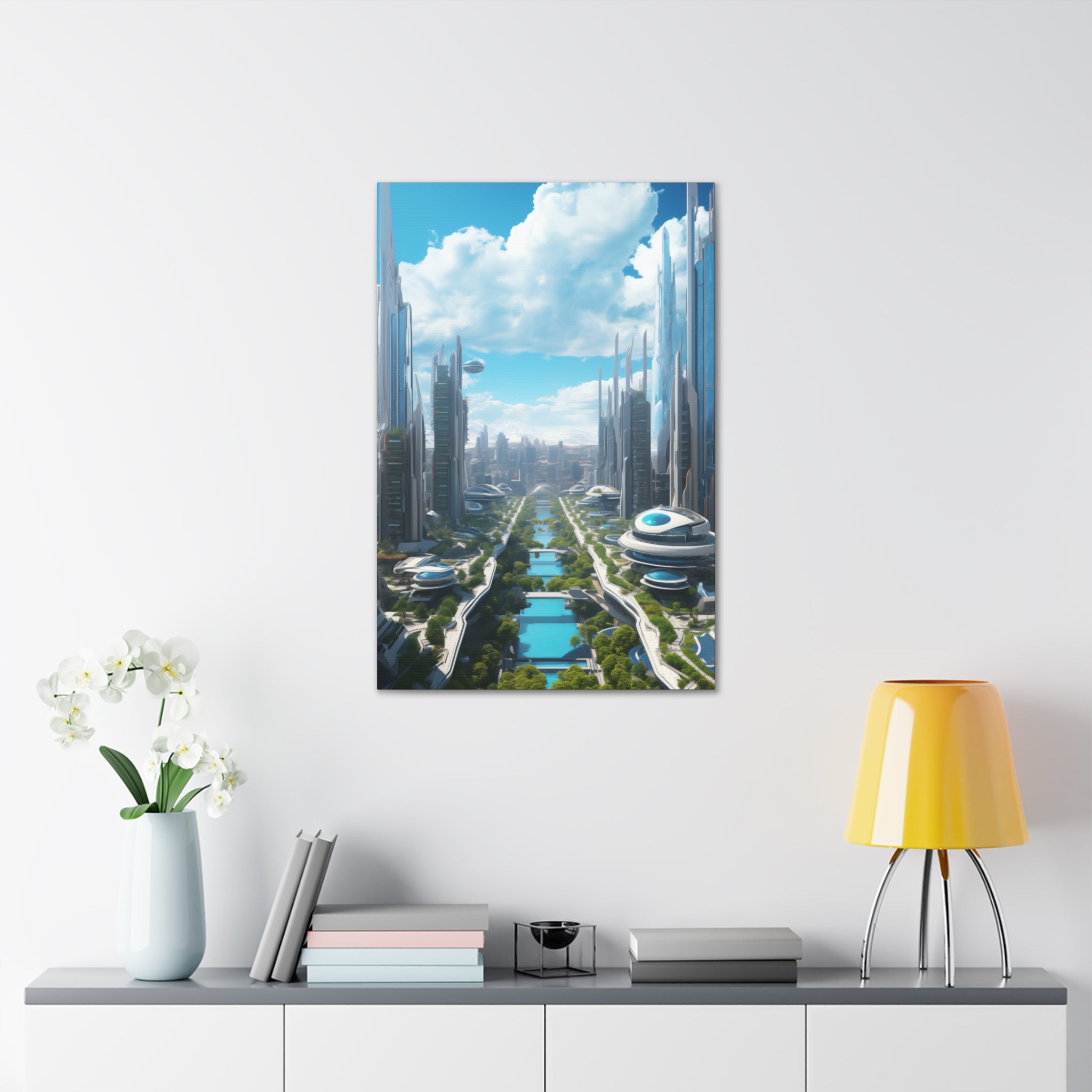 Futuristic Eco City 3 Canvas Wall Art - SynthFrame