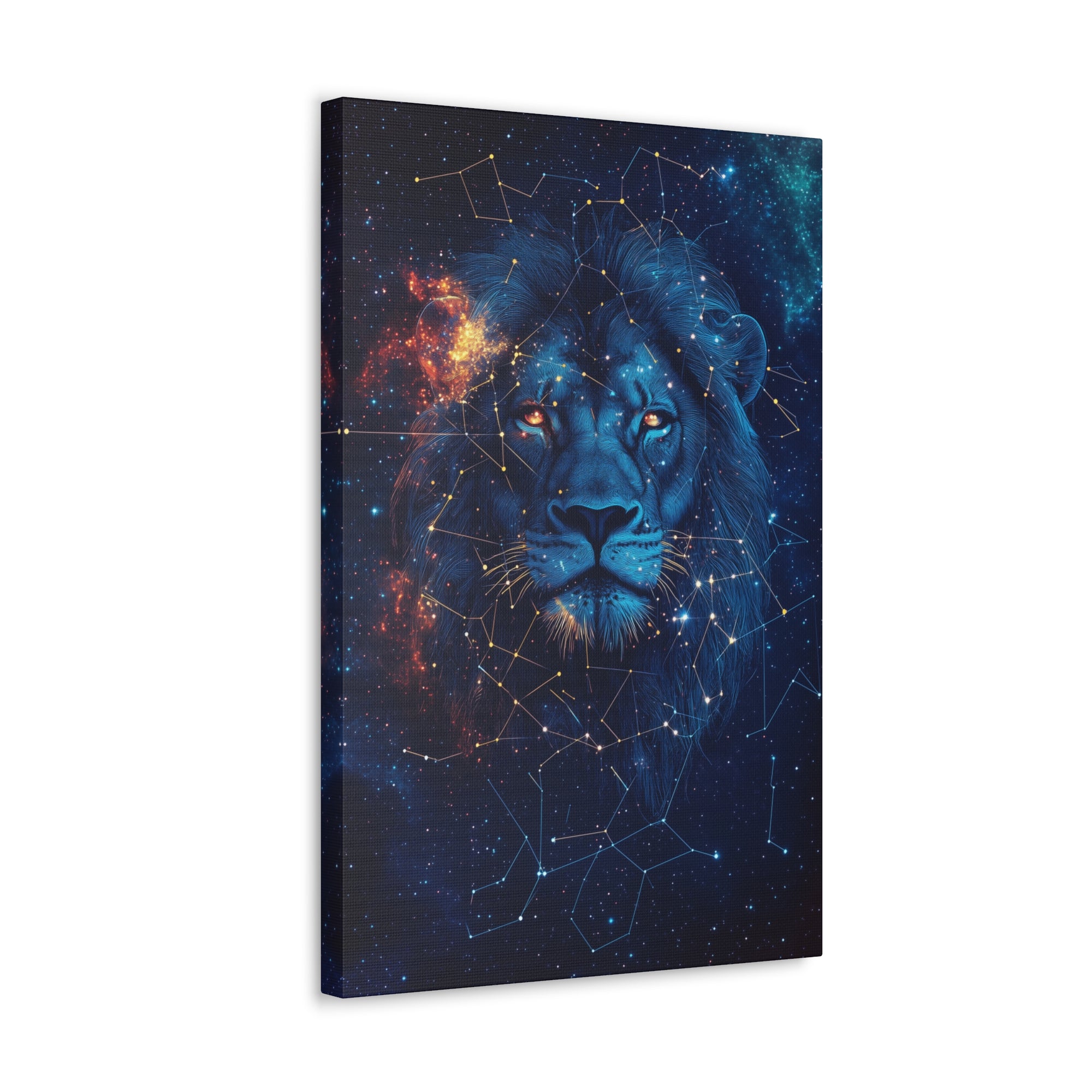 Constellation Lion Canvas Wall Art - SynthFrame