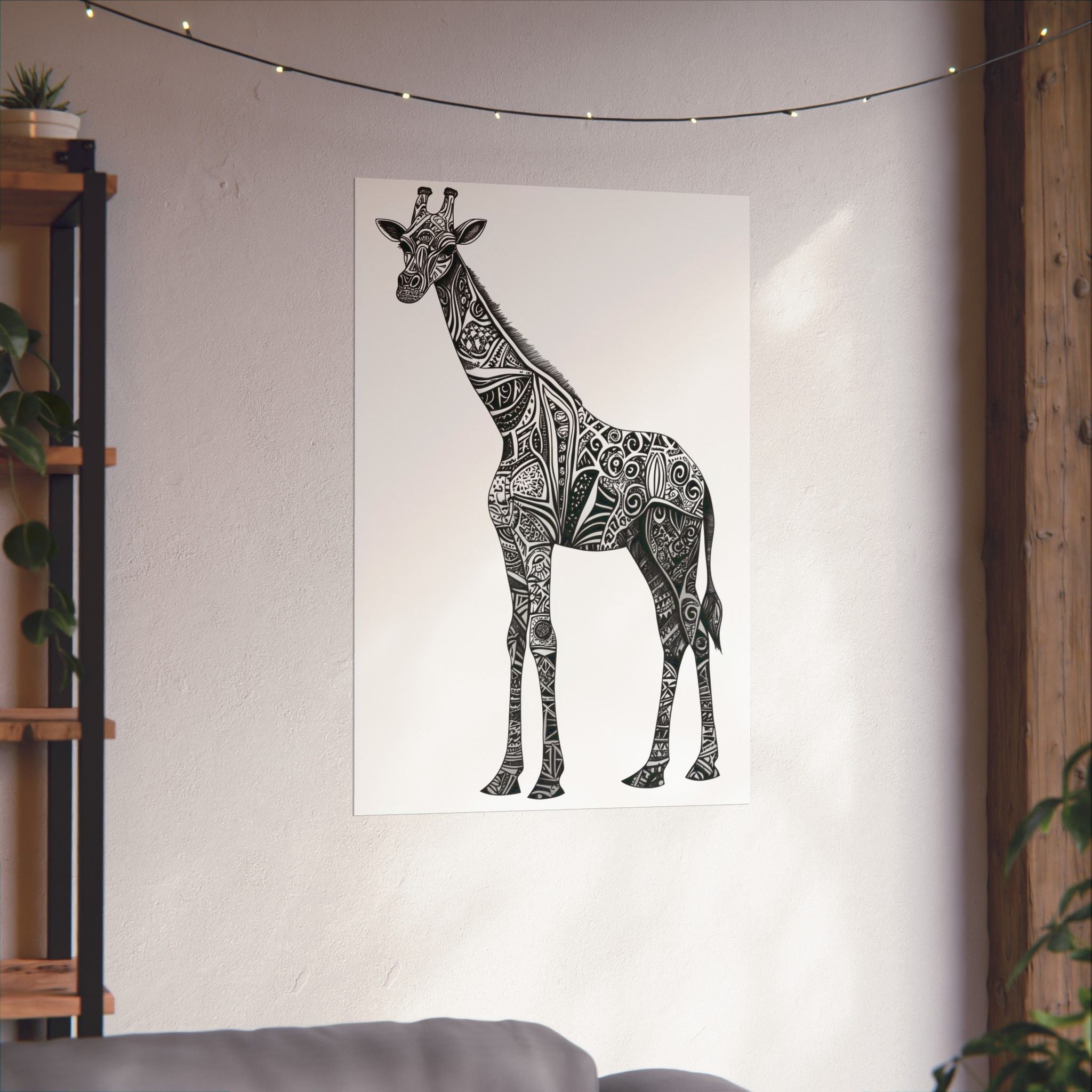 Zentangle Giraffe Poster