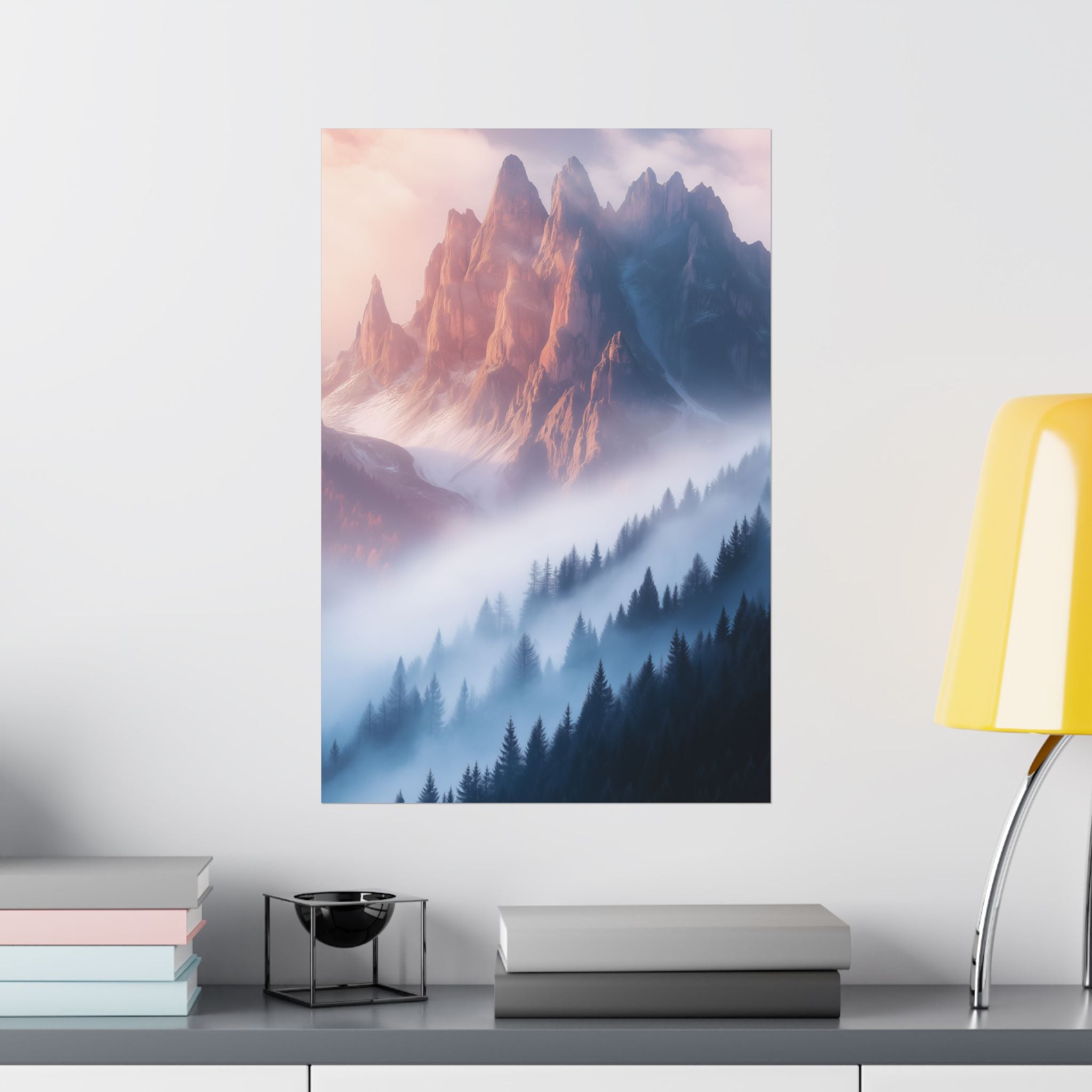 Misty Mountain Dreamscape Poster Wall Art - SynthFrame