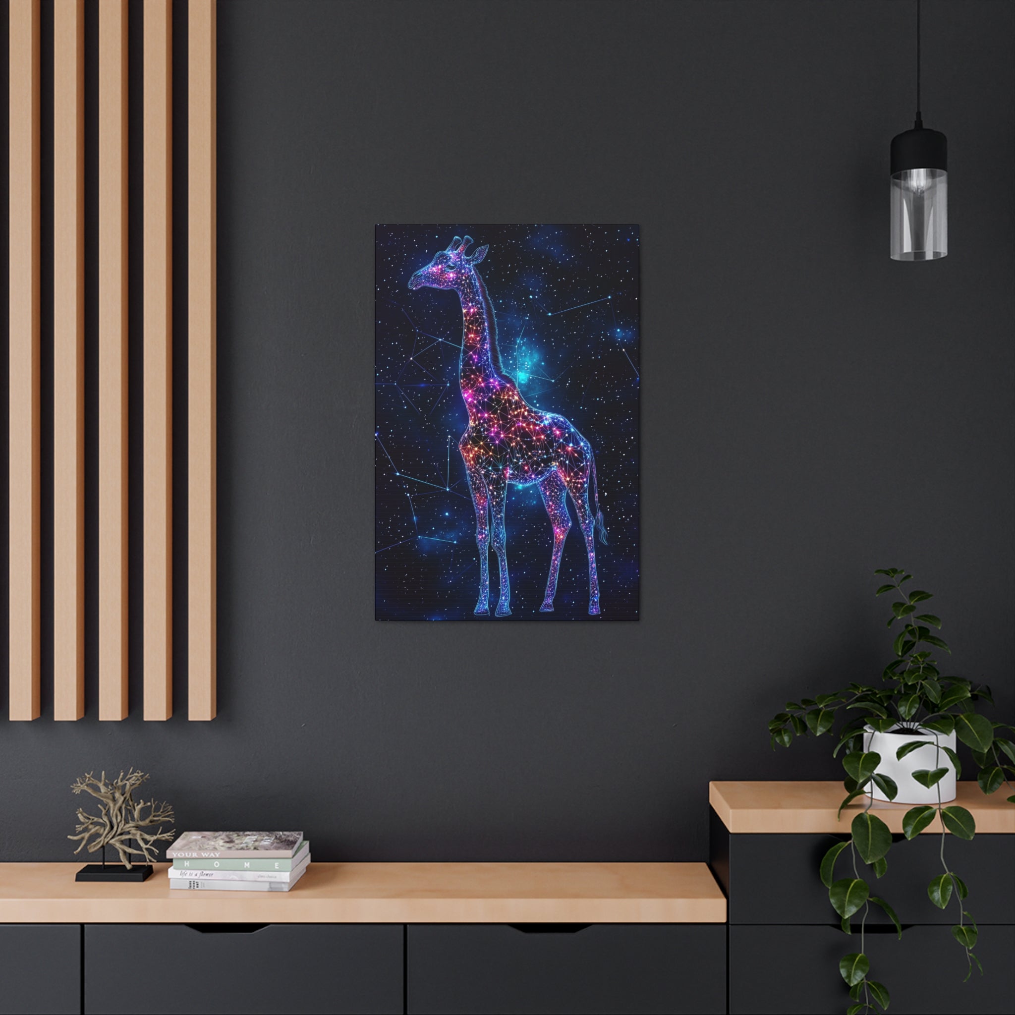 Constellation Giraffe Canvas Wall Art - SynthFrame