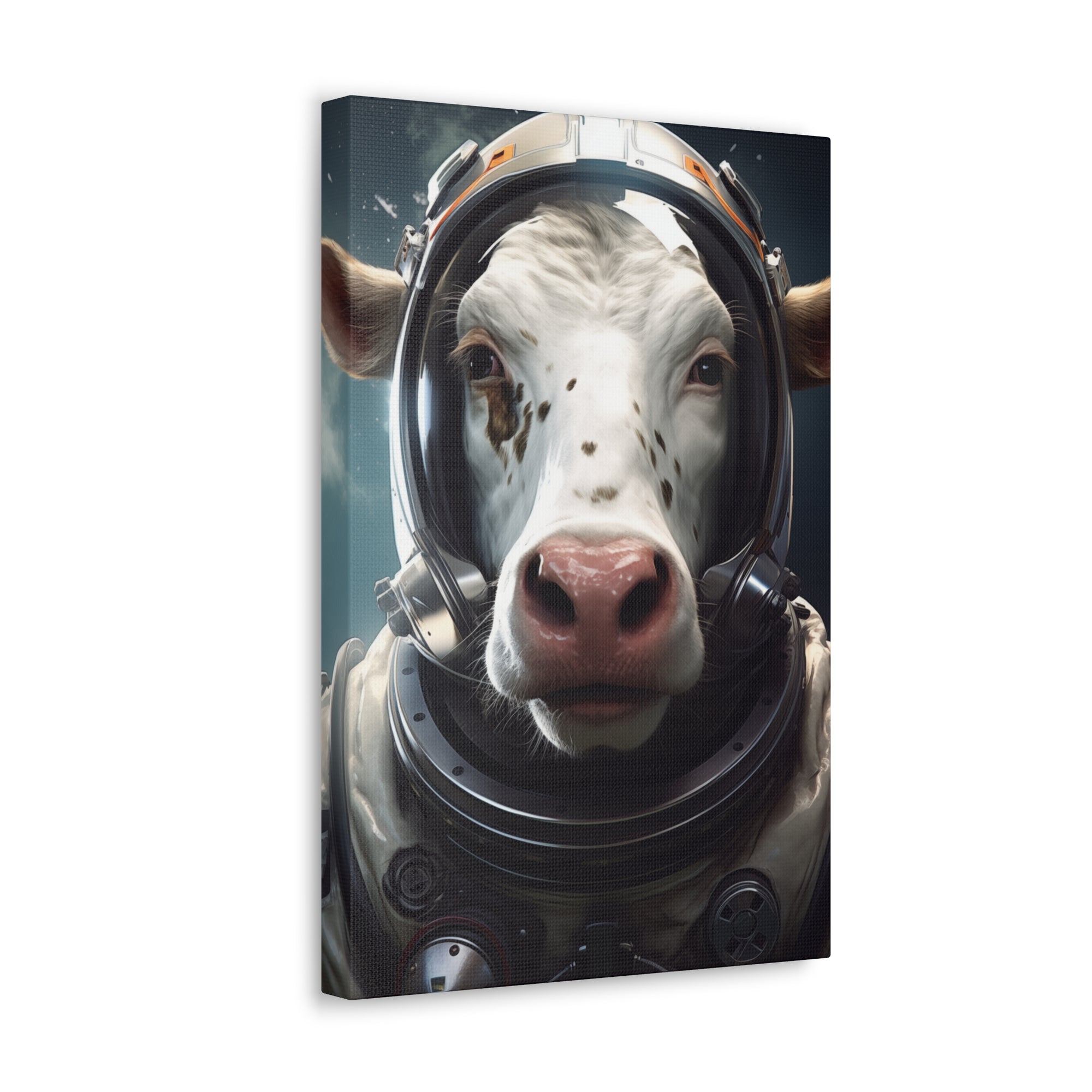 AstroCow 2 Canvas Wall Art - SynthFrame