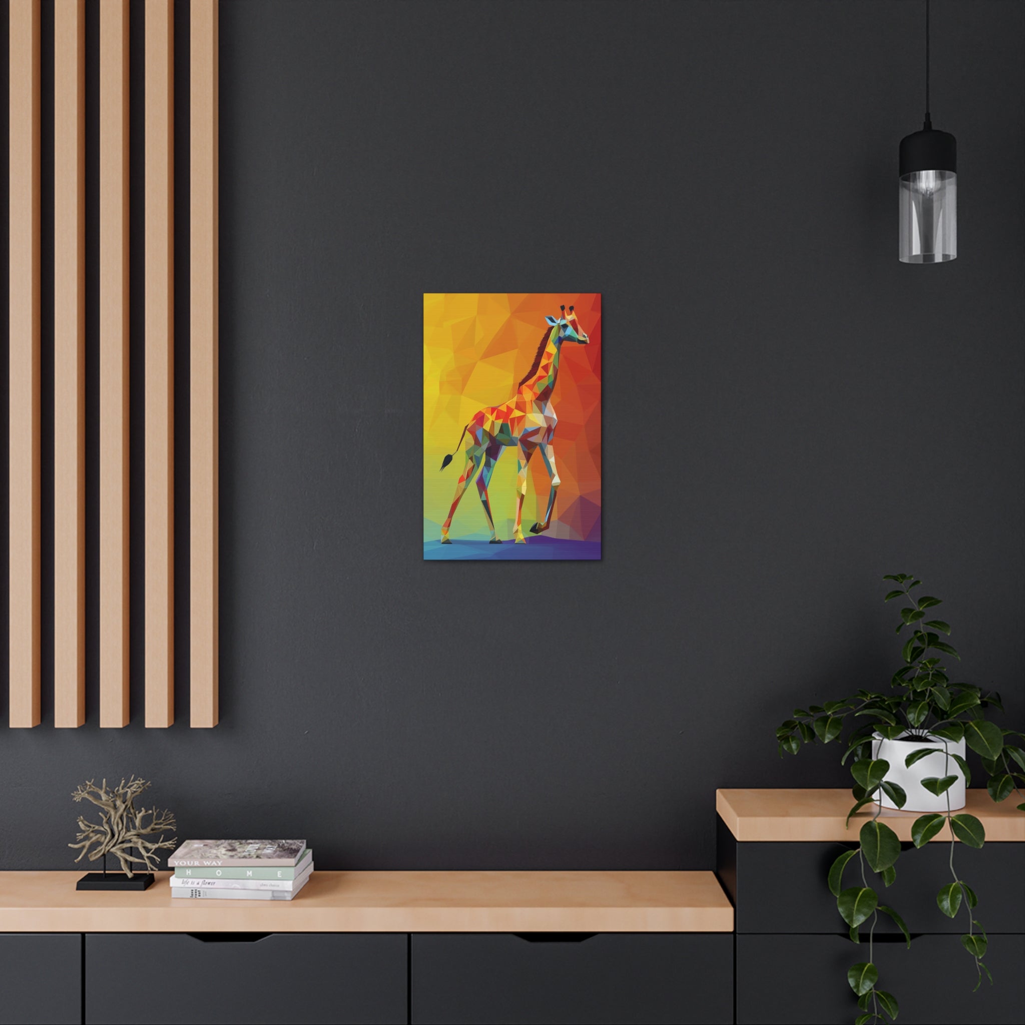 Crystalline Giraffe Canvas Wall Art - SynthFrame