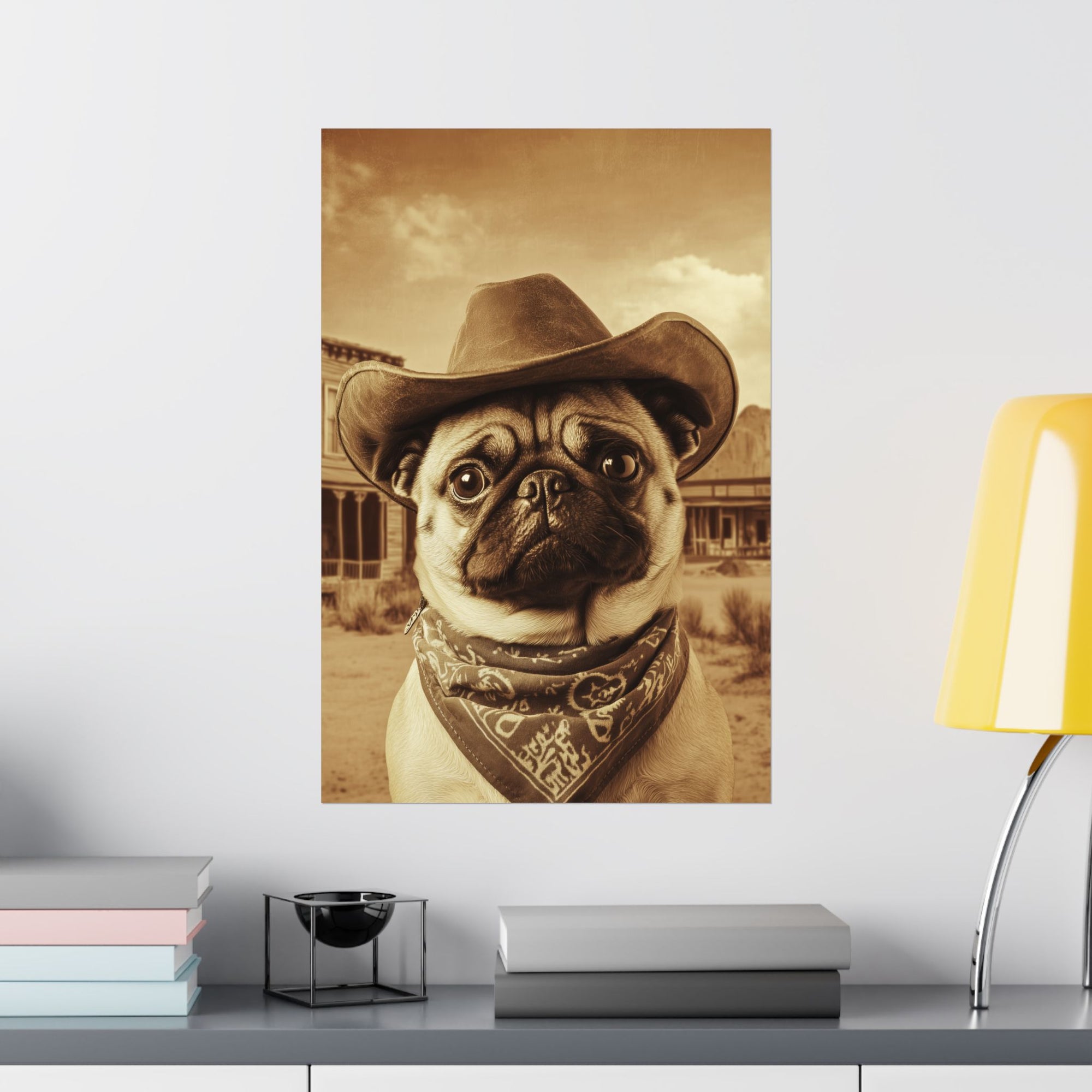 Wild West Pug Poster