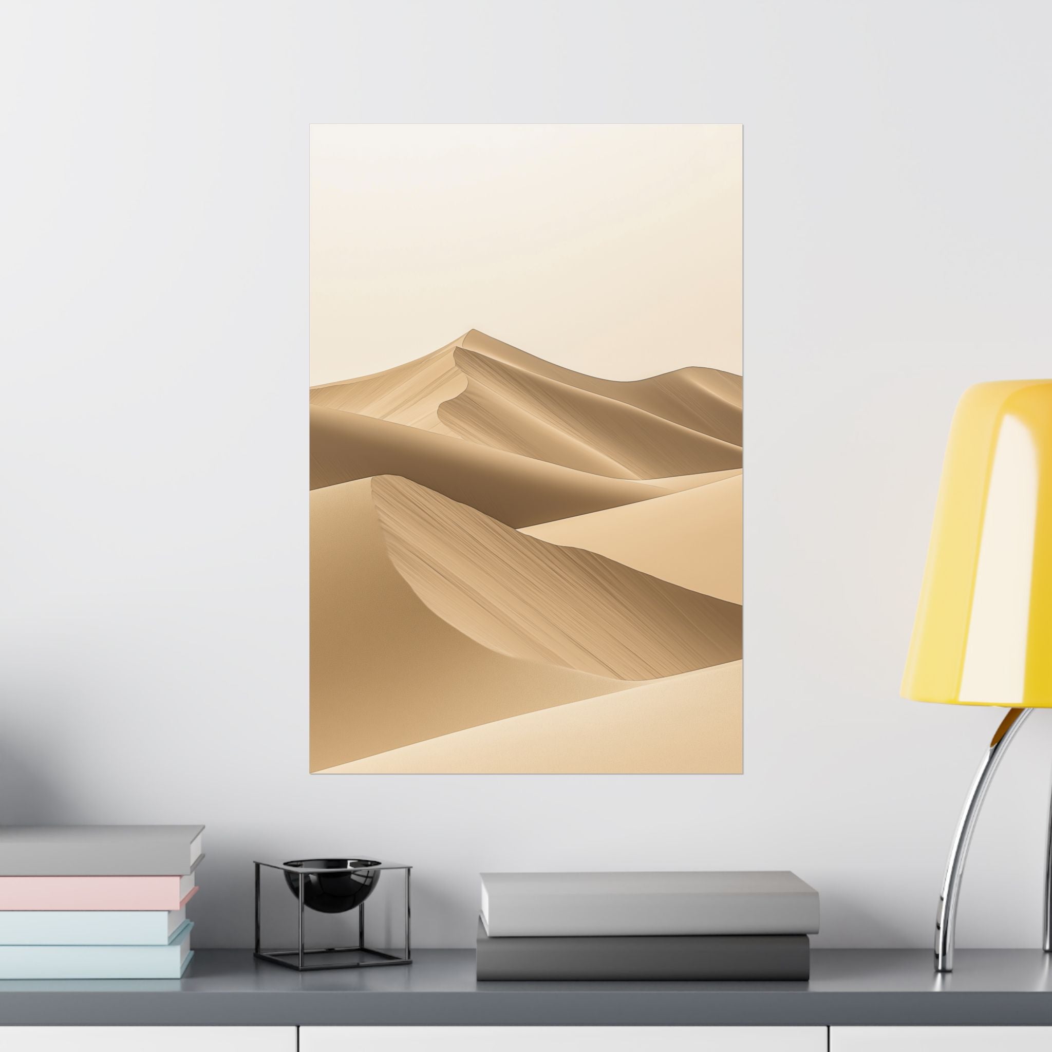 Minimalist Desert Dunes Poster Wall Art - SynthFrame