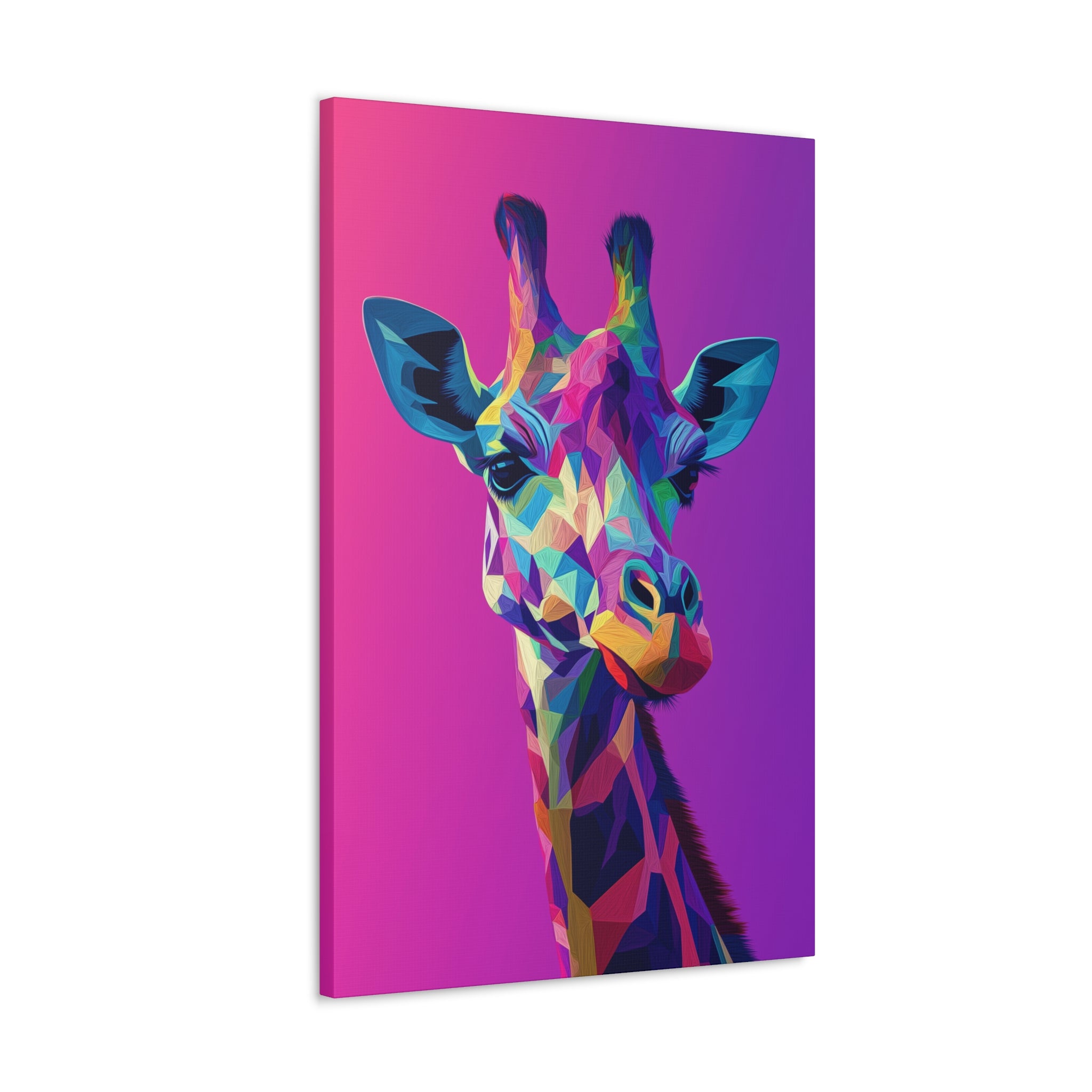 Crystalline Giraffe Canvas Wall Art - SynthFrame