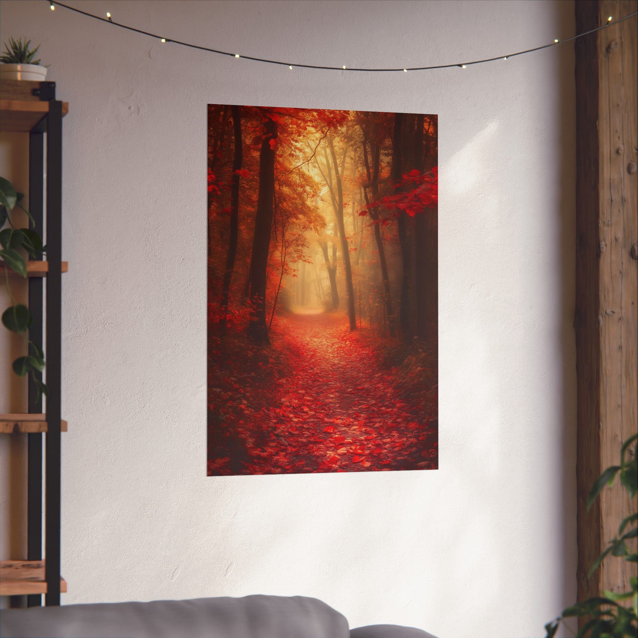 Autumn Forest Path Poster Wall Art - SynthFrame