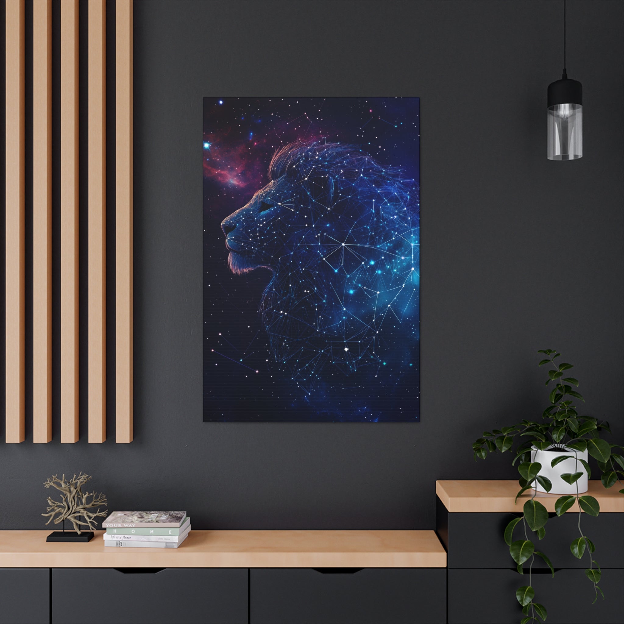 Constellation Lion Canvas Wall Art - SynthFrame