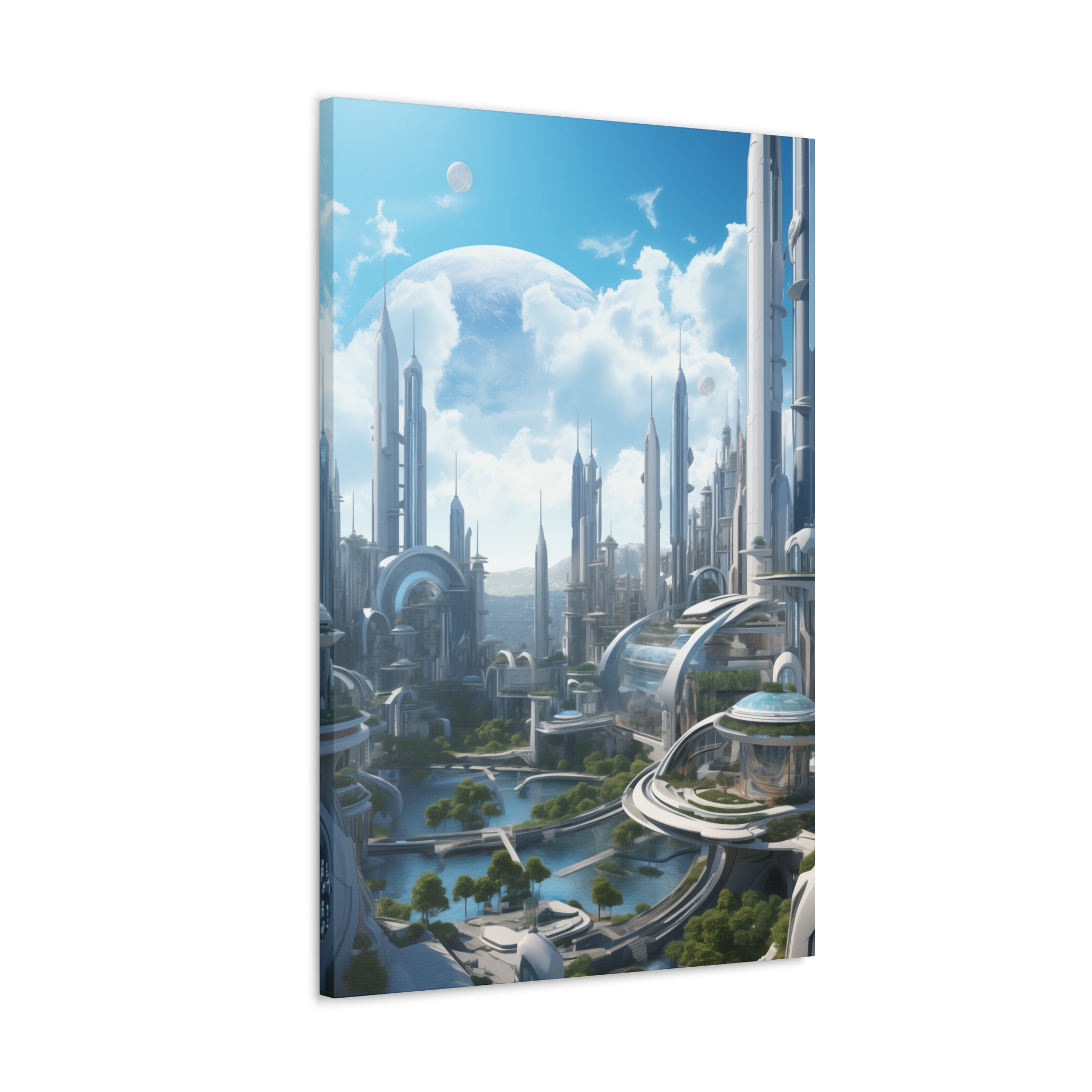 Futuristic Eco City 2 Canvas Wall Art - SynthFrame