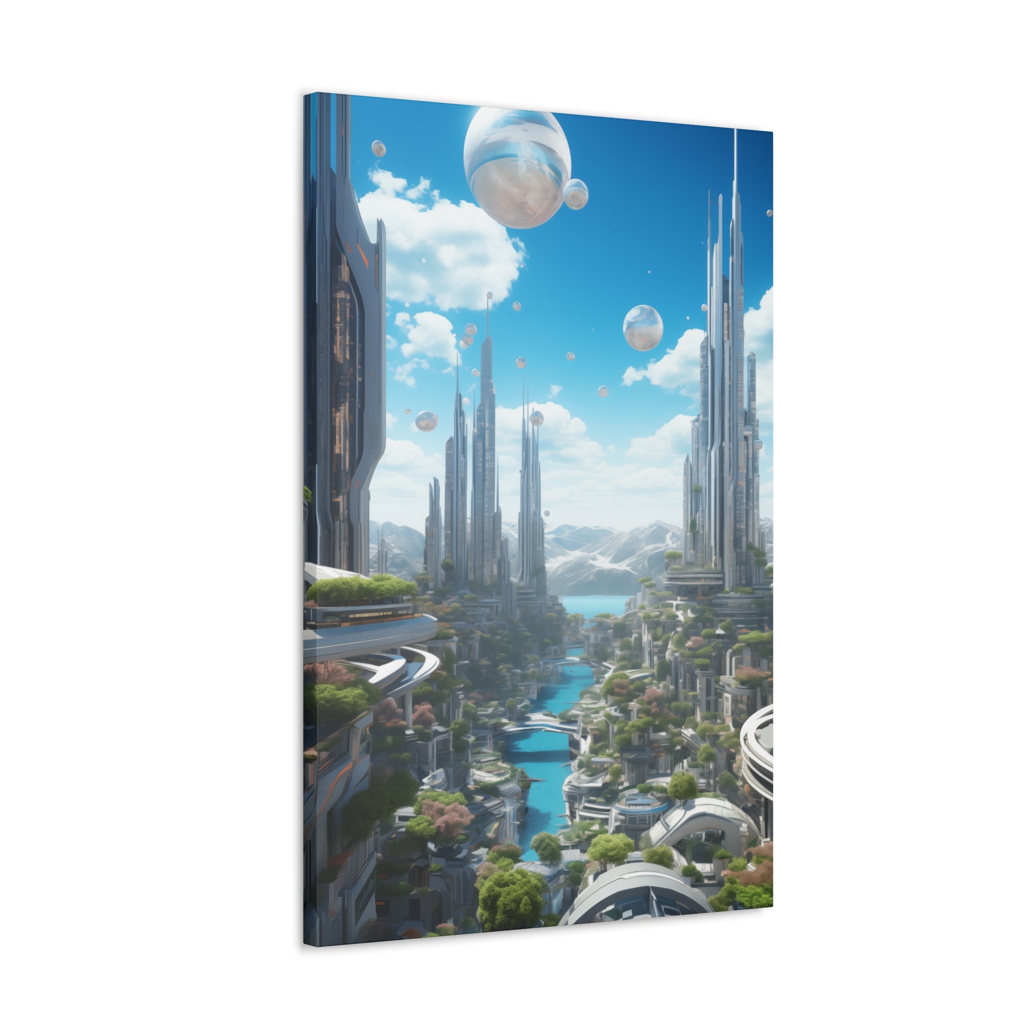 Futuristic Eco City 5 Canvas Wall Art - SynthFrame