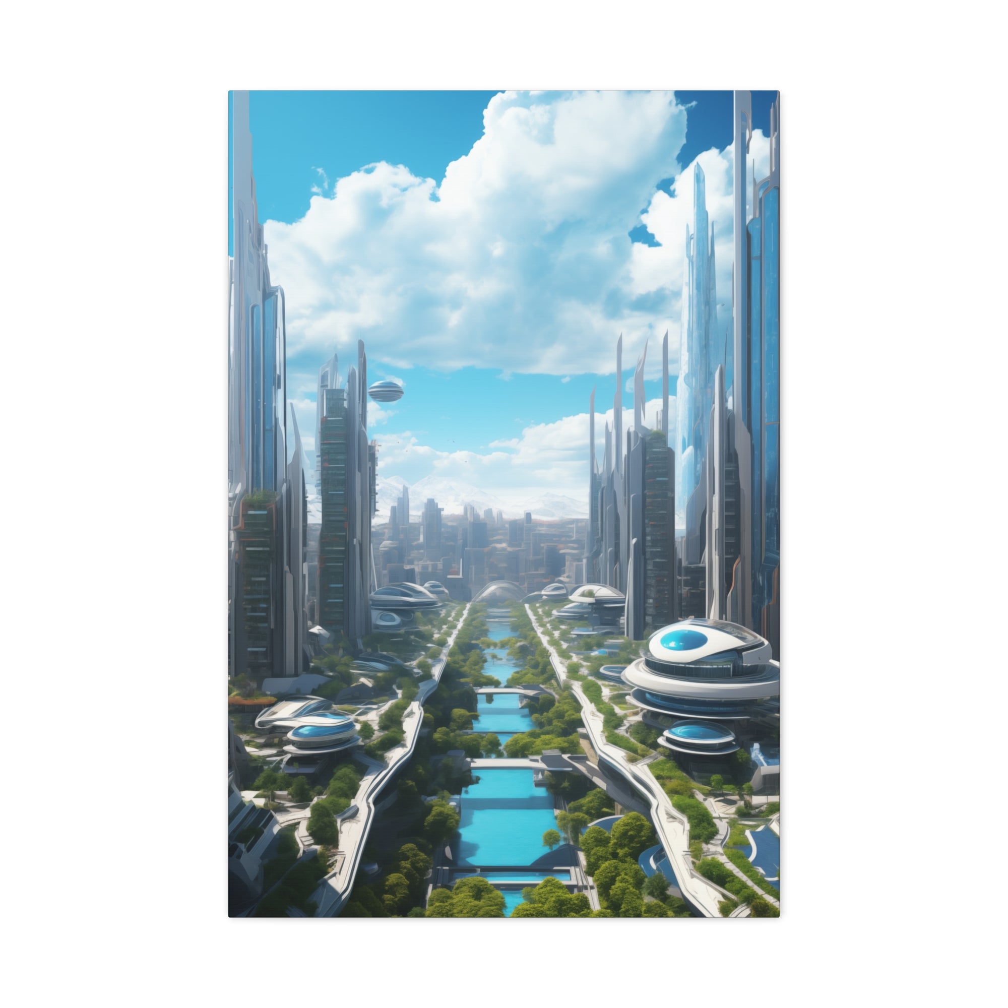 Futuristic Eco City 3 Canvas Wall Art - SynthFrame